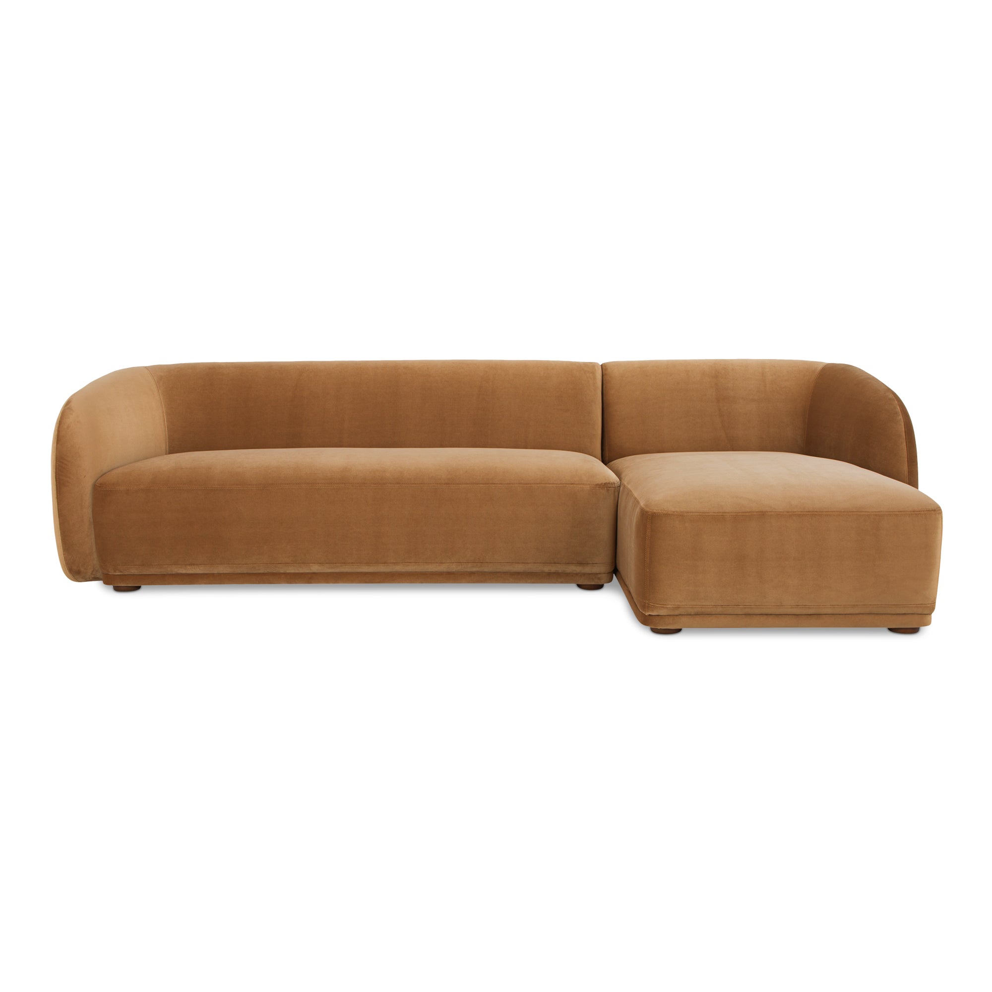 Faye Right Sectional Tan Faux Mohair by Moe's Home Collection