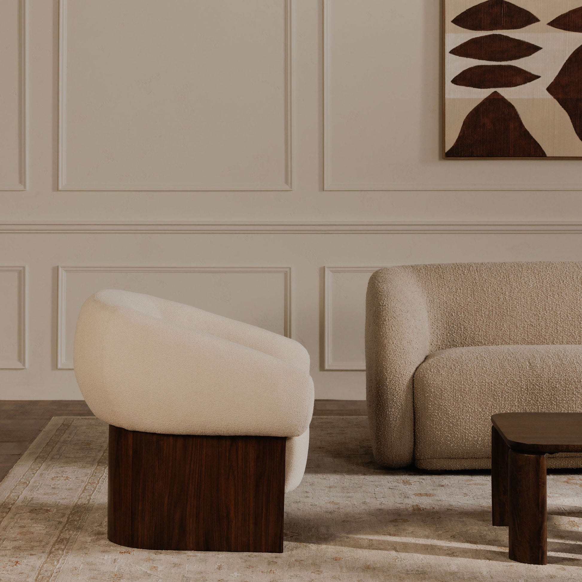 Otto Accent Chair Flecked Cream by Moe's Home Collection - view 2