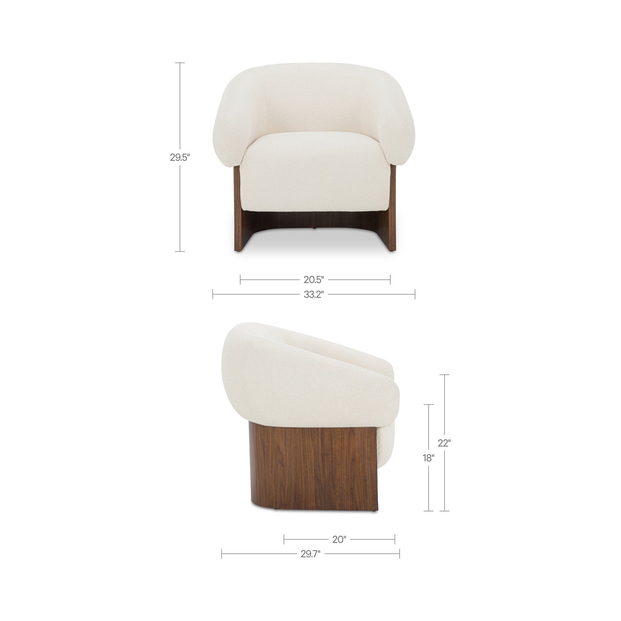 Otto Accent Chair Flecked Cream by Moe's Home Collection - view 5