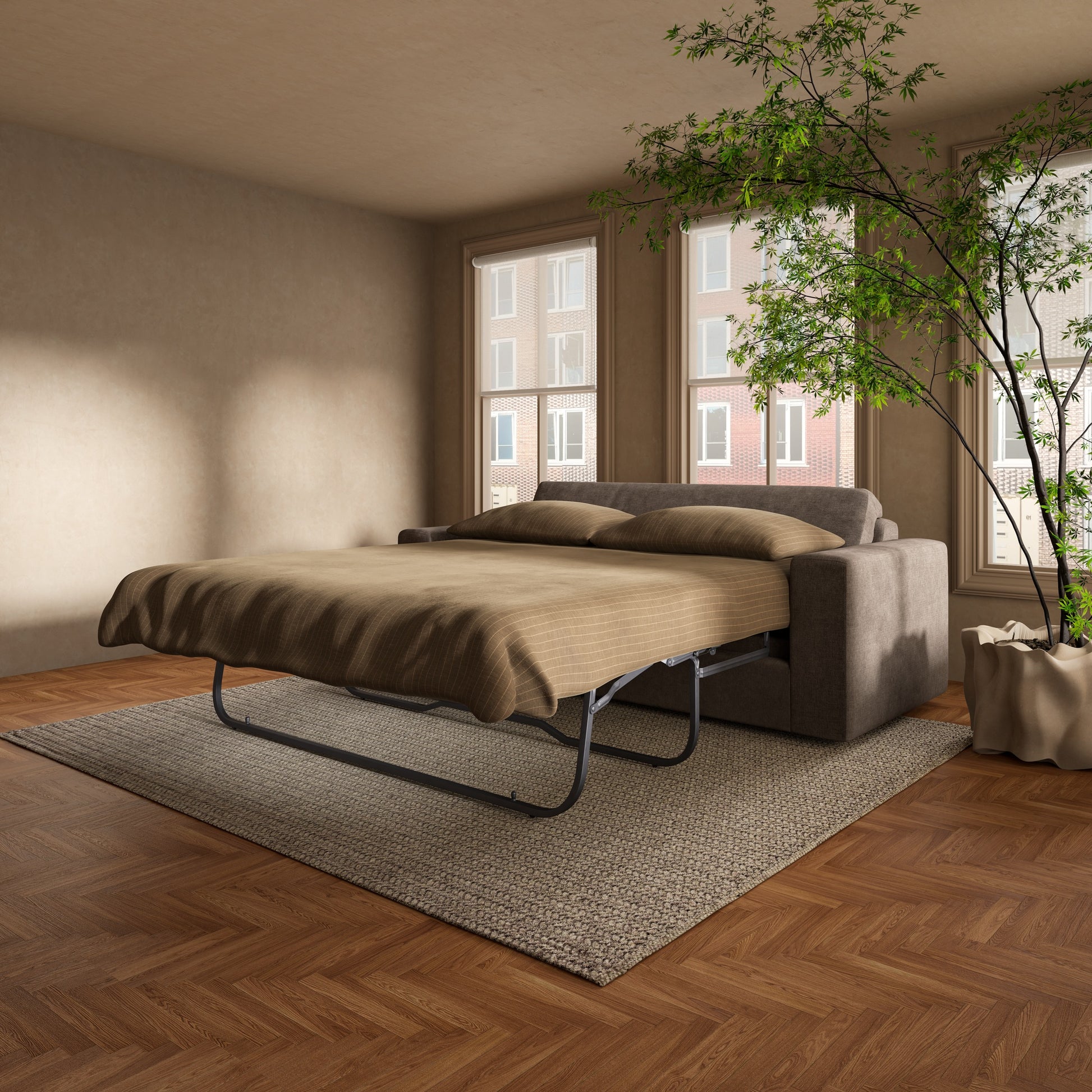 Kiran Sleeper Sofa Warm Charcoal by Moe's Home Collection - view 3
