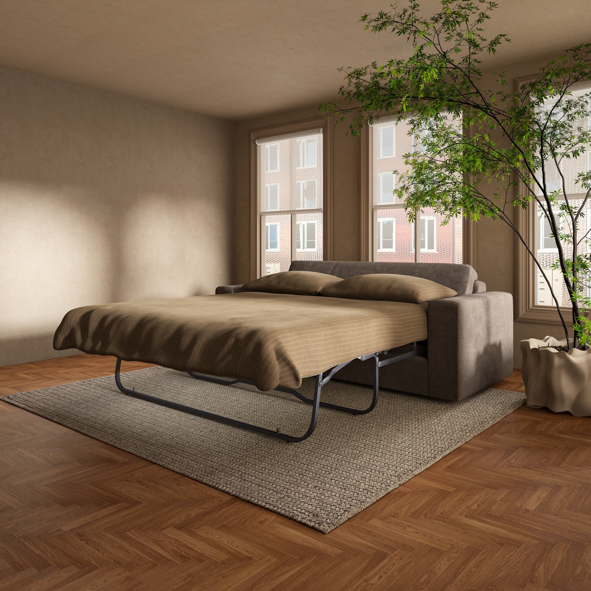 Kiran Sleeper Sofa Warm Charcoal by Moe's Home Collection - view 3