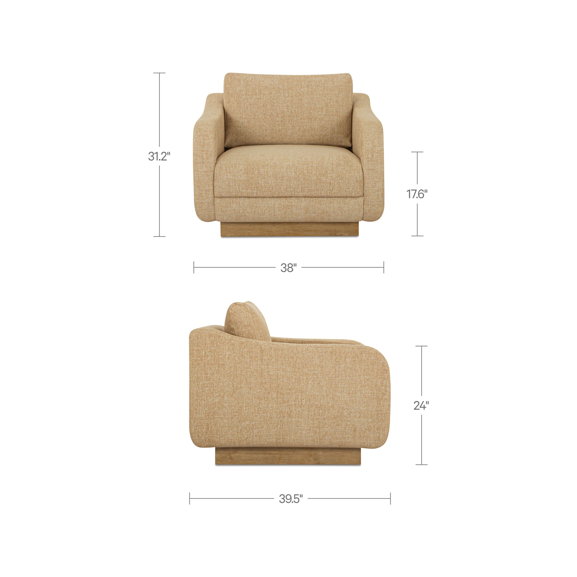 Keane Lounge Chair Ochre by Moe's Home Collection - view 5