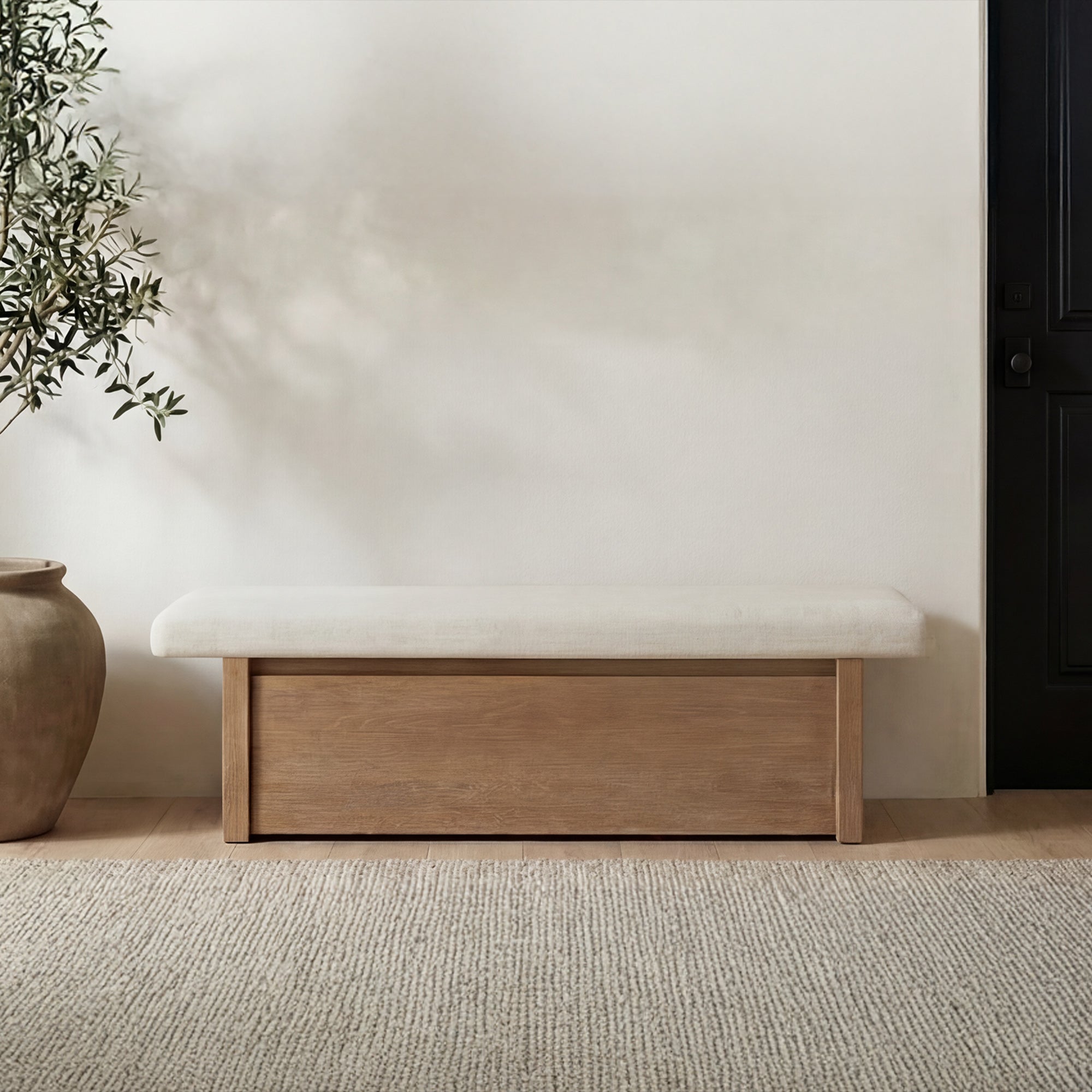 Gemma Storage Bench Oat by Moe's Home Collection - view 2