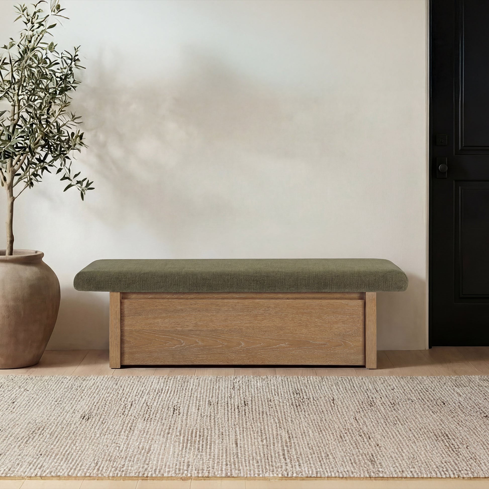Gemma Storage Bench Dark Green by Moe's Home Collection - view 2