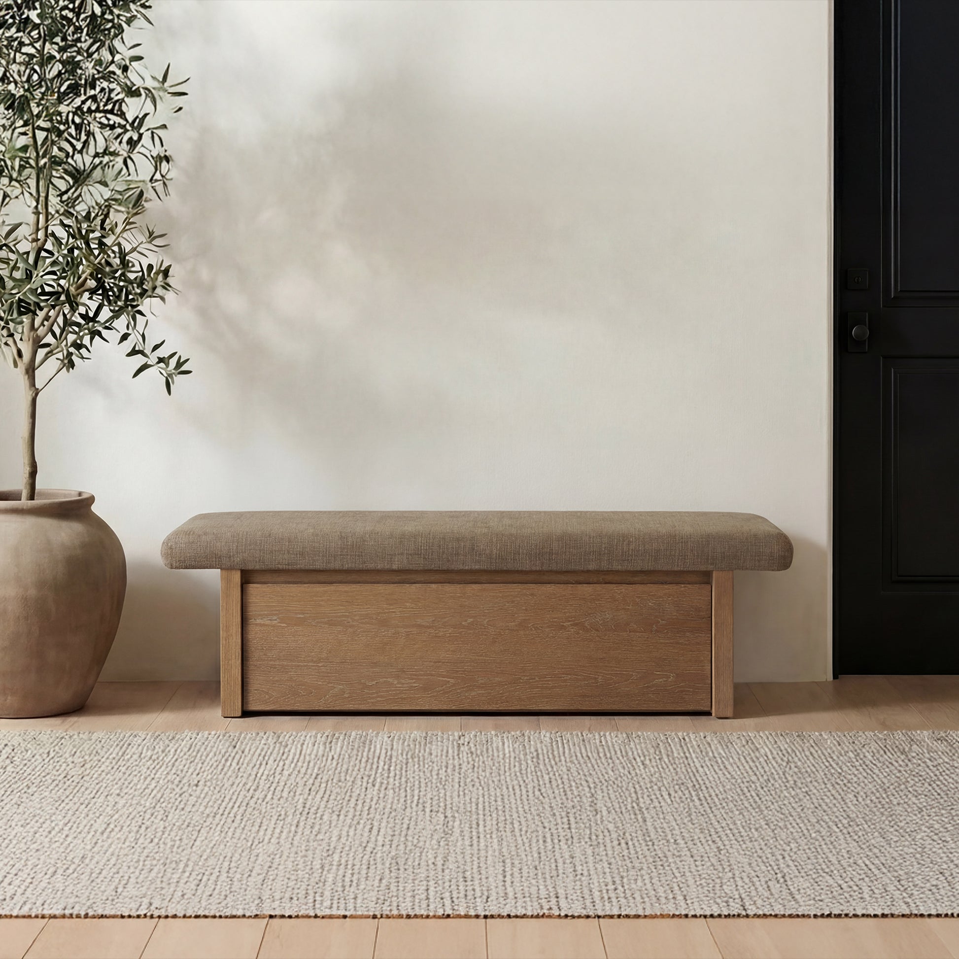 Gemma Storage Bench Taupe by Moe's Home Collection - view 2