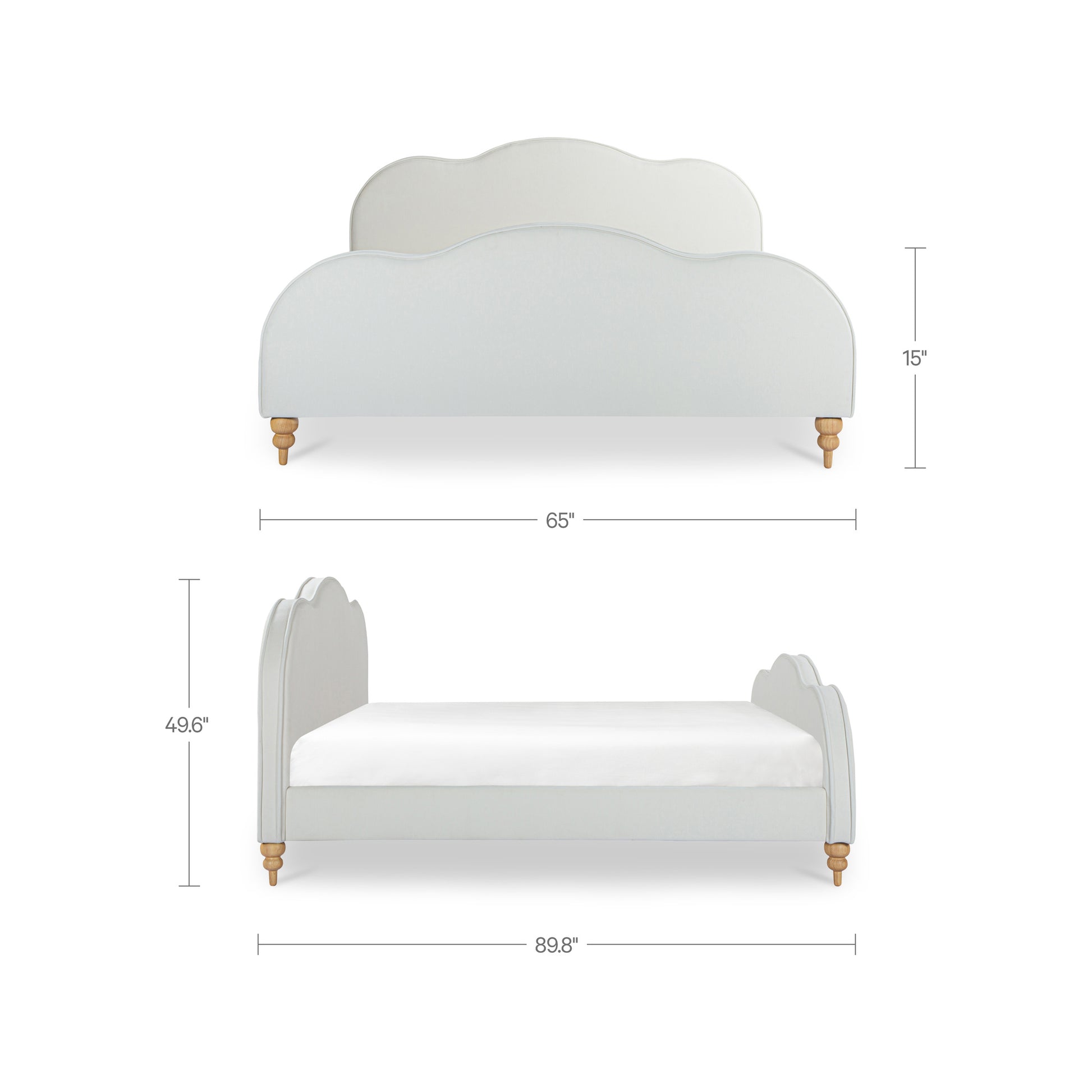 Jacqueline Queen Bed Cream by Moe's Home Collection - view 3