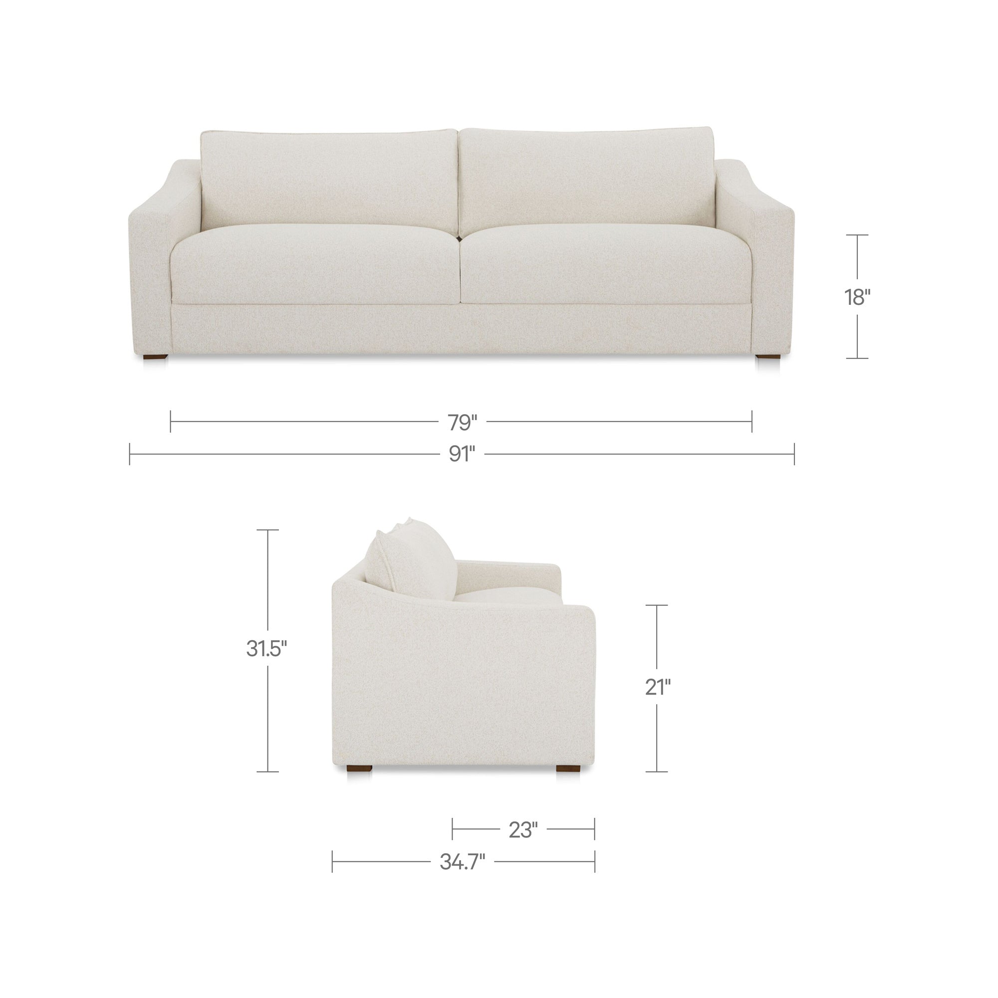Farrow Sofa Flecked Oat by Moe's Home Collection - view 4
