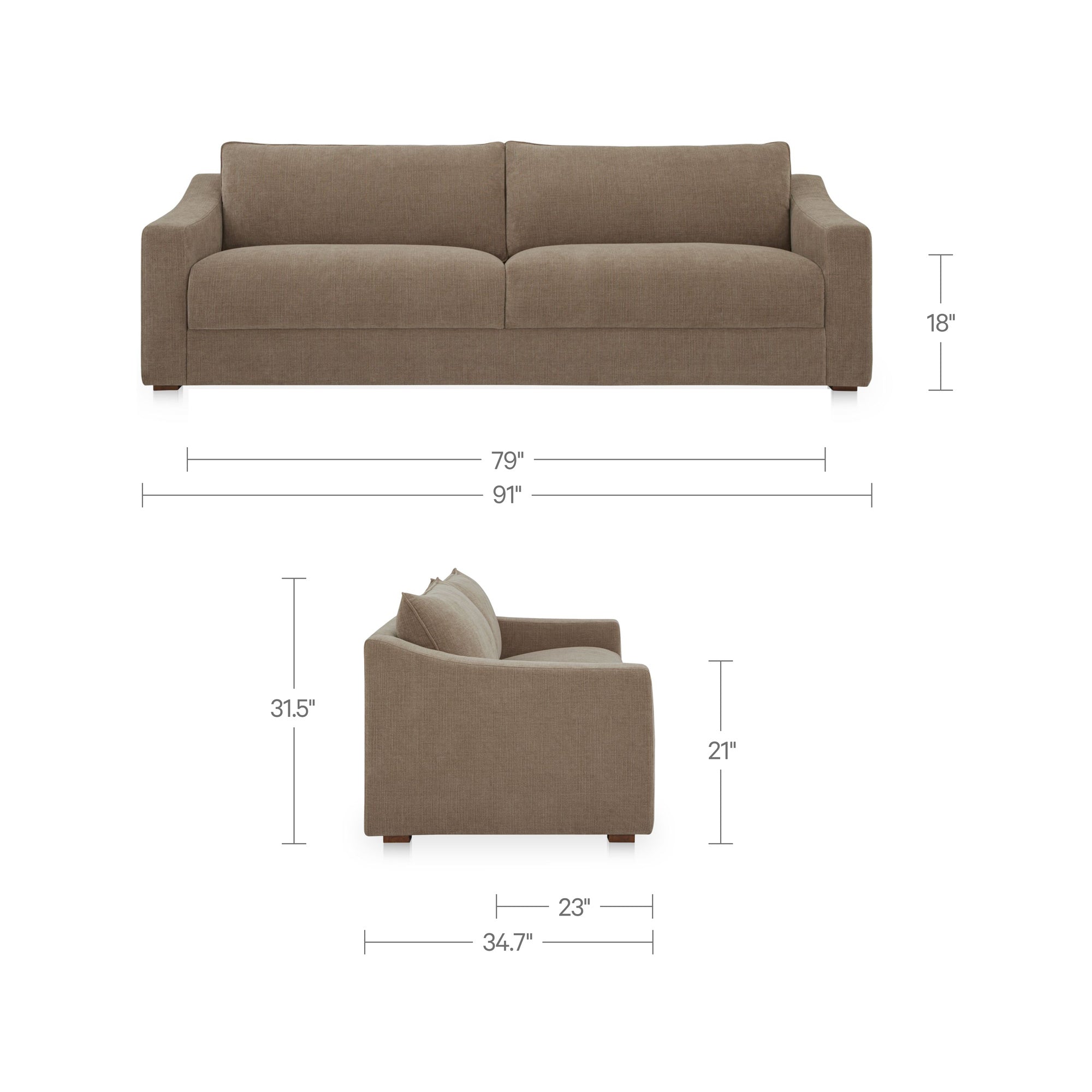 Farrow Sofa Taupe by Moe's Home Collection - view 4