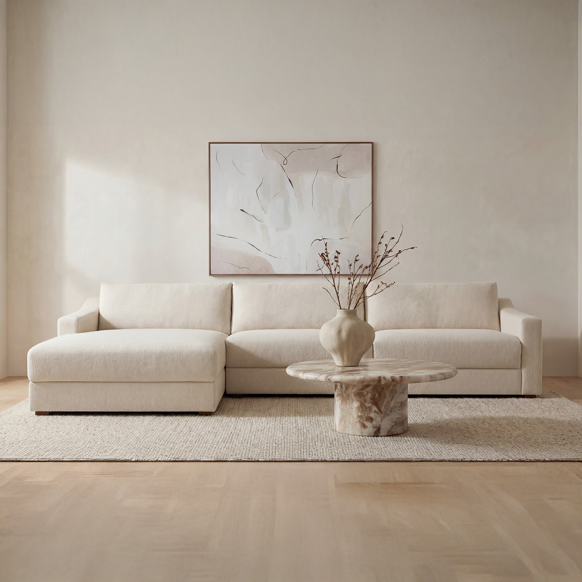 Farrow Sectional Flecked Oat Left by Moe's Home Collection - view 2