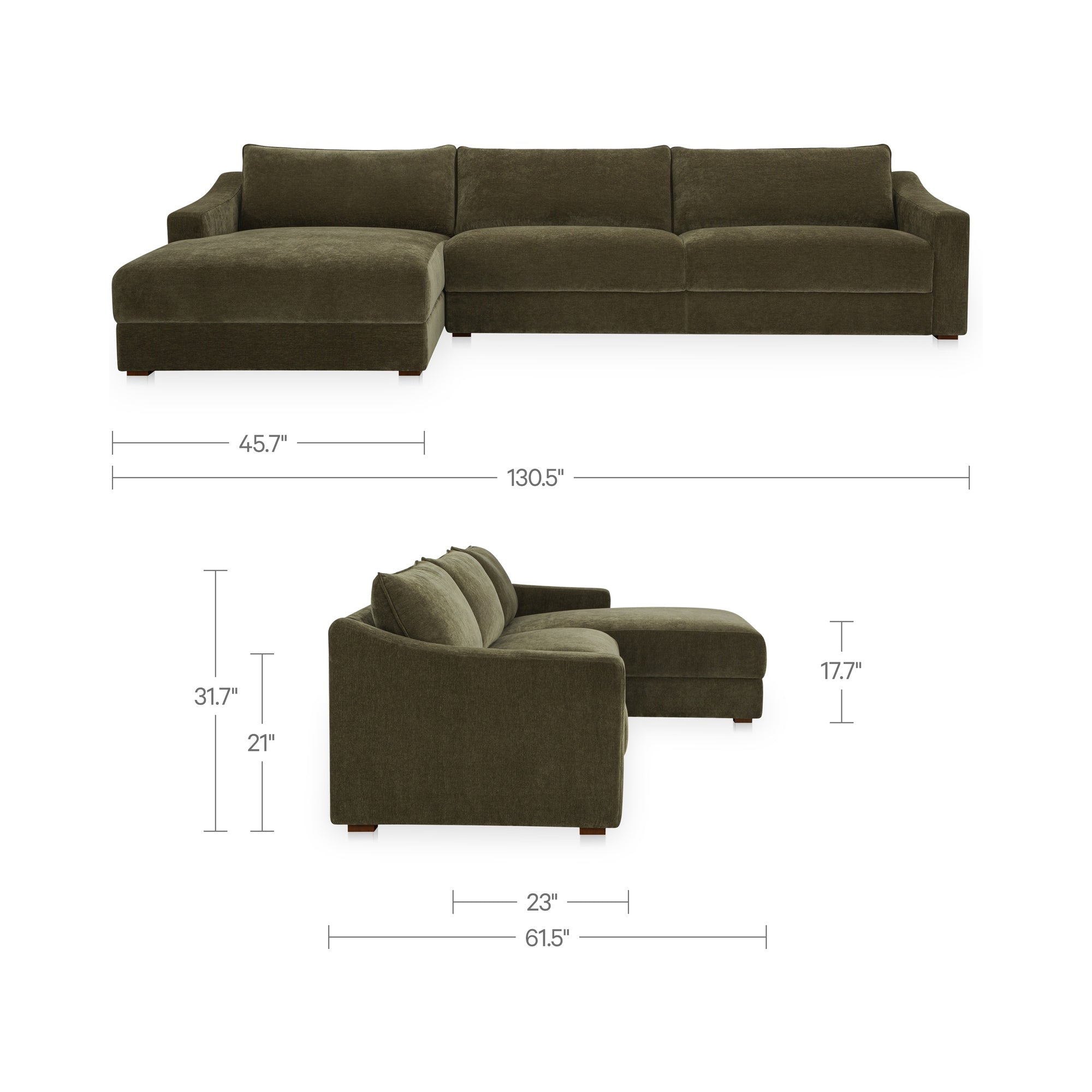 Farrow Sectional Cedar Green Left by Moe's Home Collection - view 3