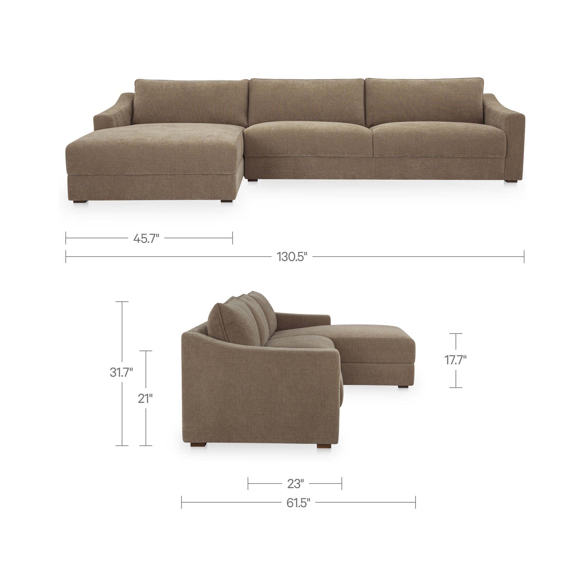 Farrow Sectional Taupe Left by Moe's Home Collection - view 3