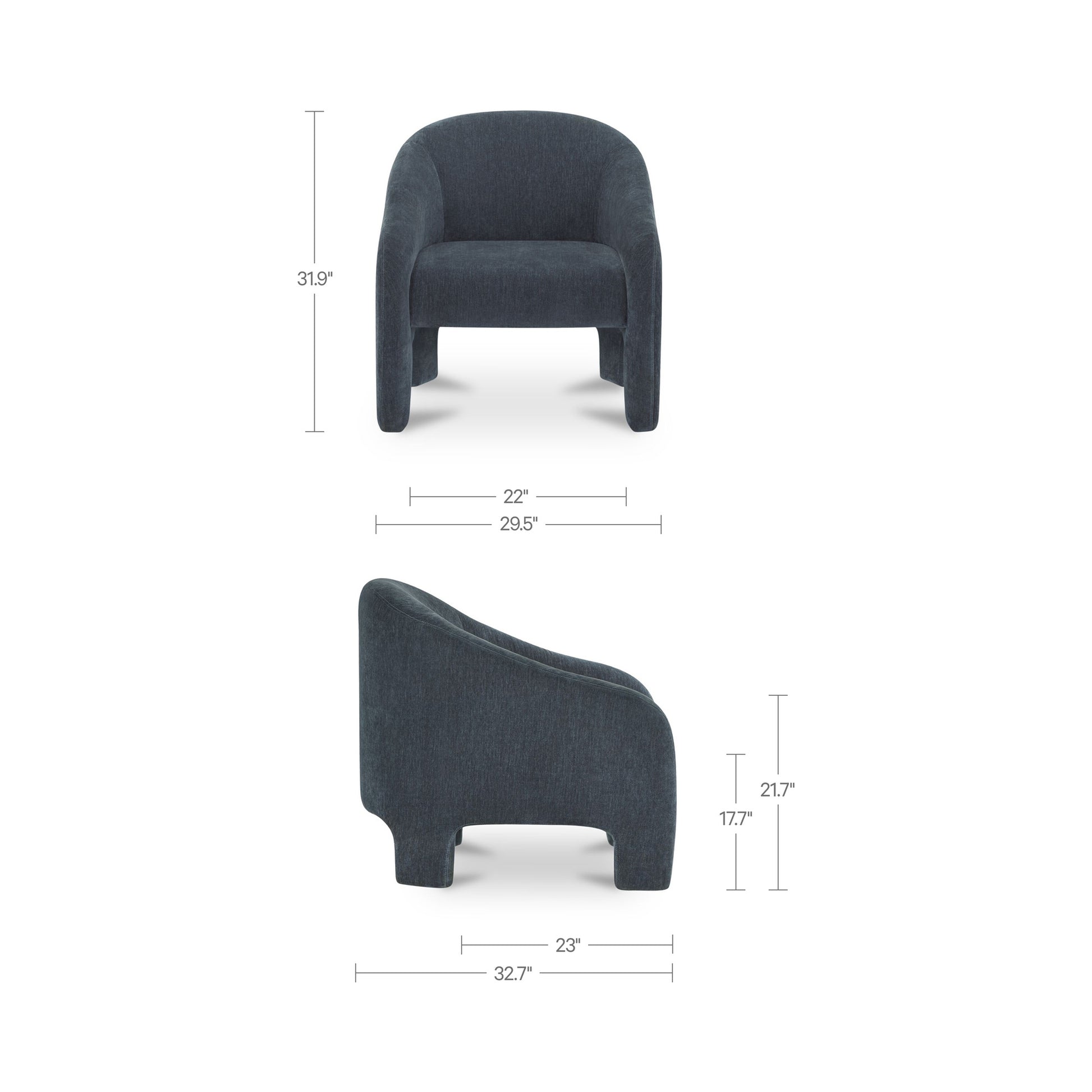 Tuva Accent Chair Slate Blue by Moe's Home Collection - view 3