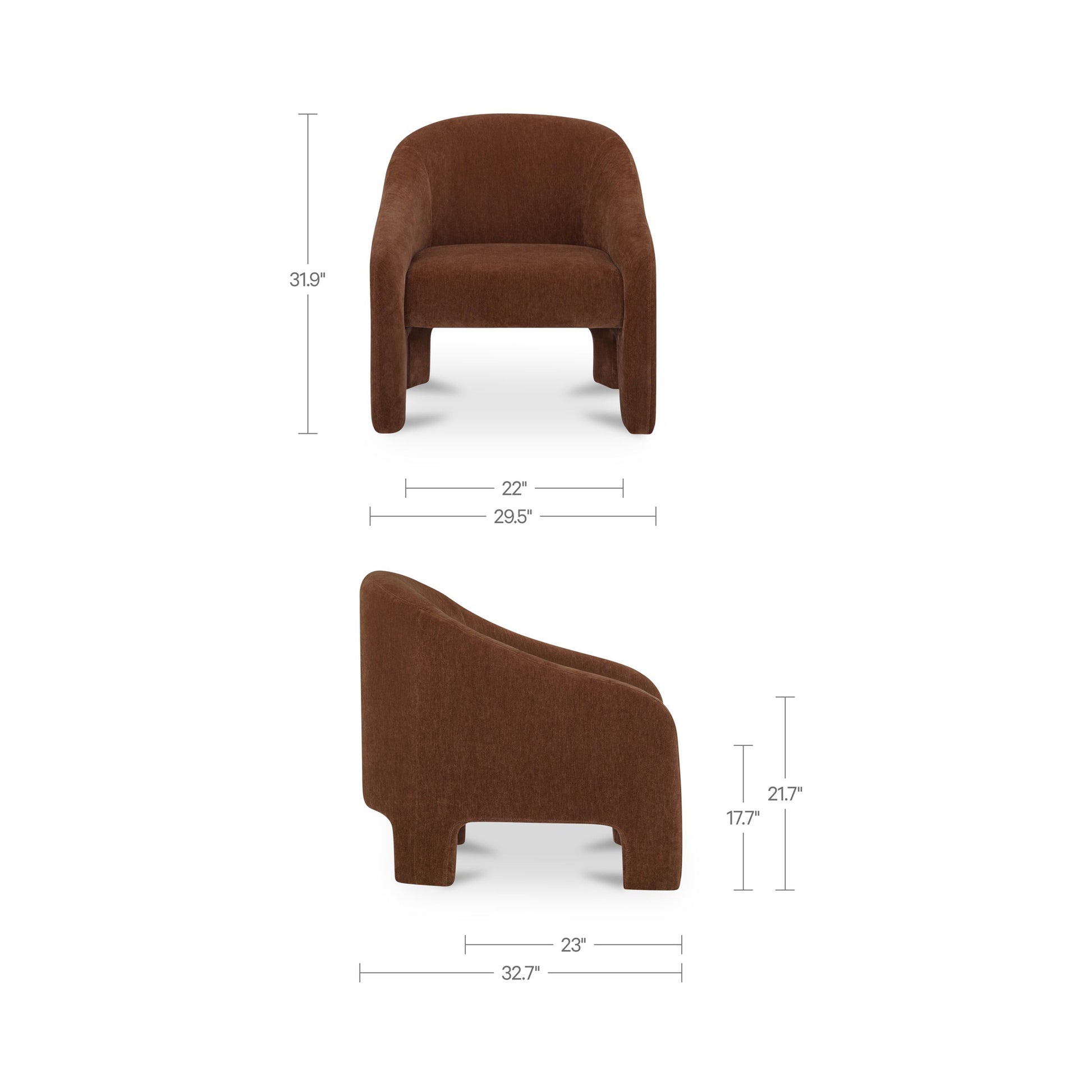 Tuva Accent Chair Toffee by Moe's Home Collection - view 3