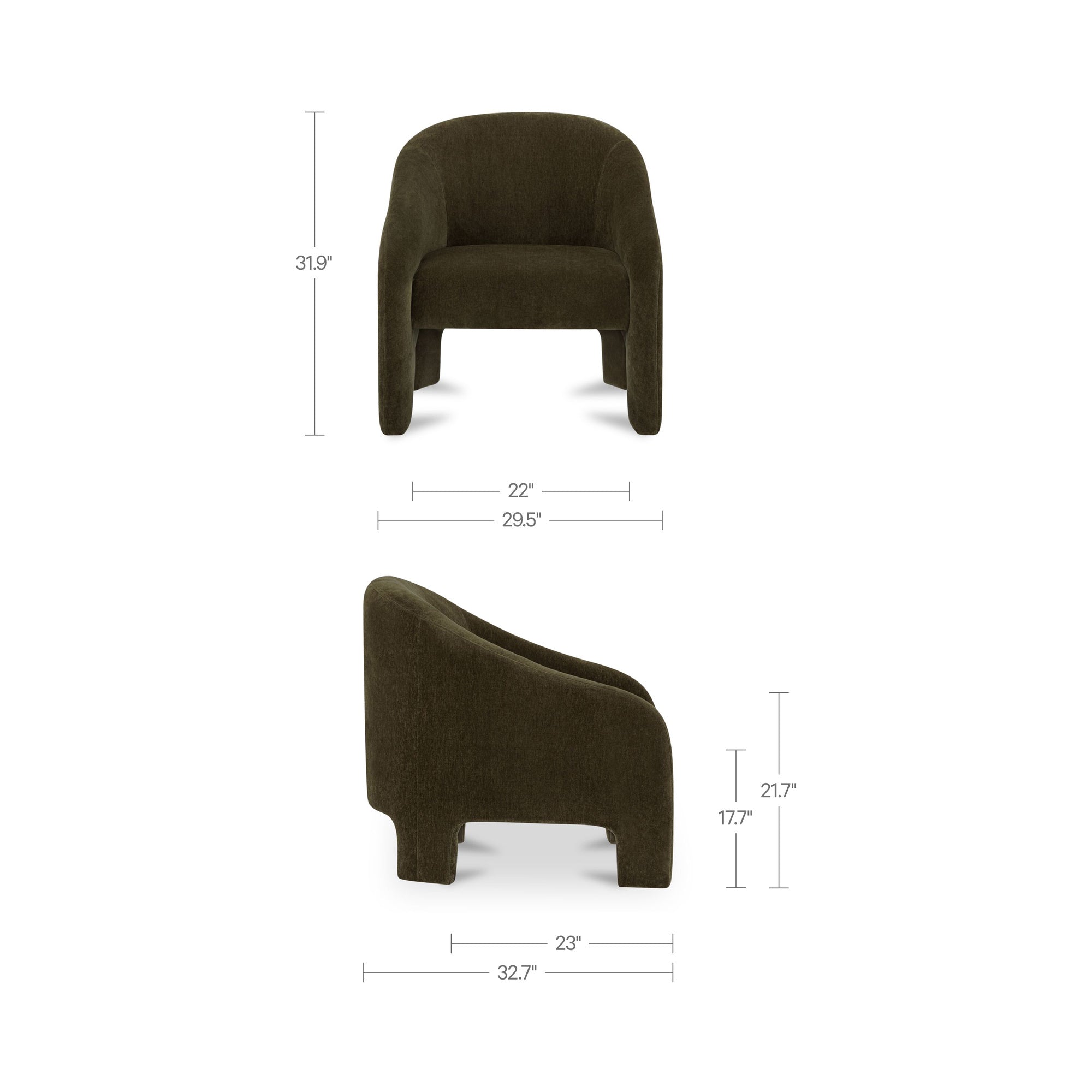 Tuva Accent Chair Cedar Green by Moe's Home Collection - view 3