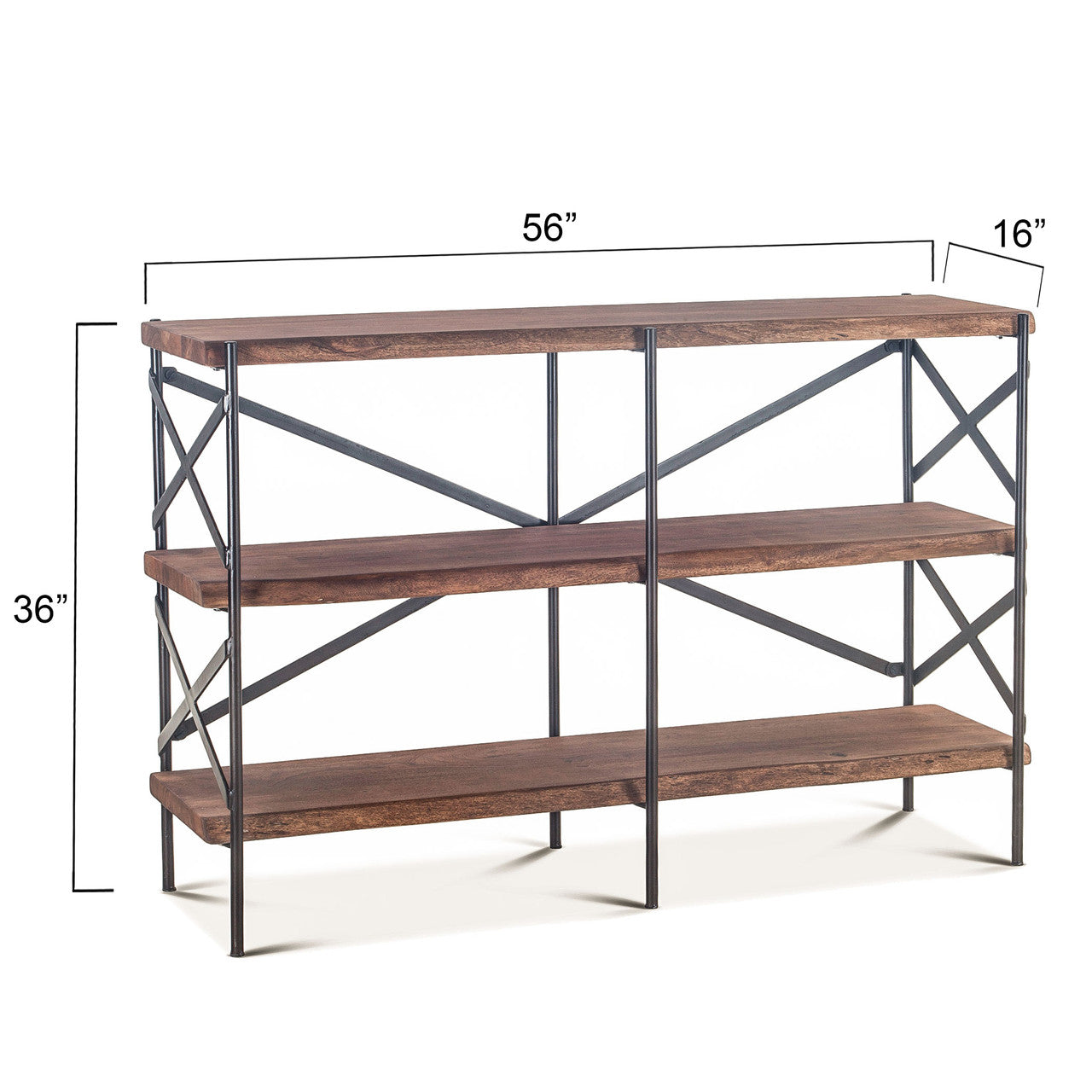 Organic Forge 56" Wide Bookshelf in Raw Walnut