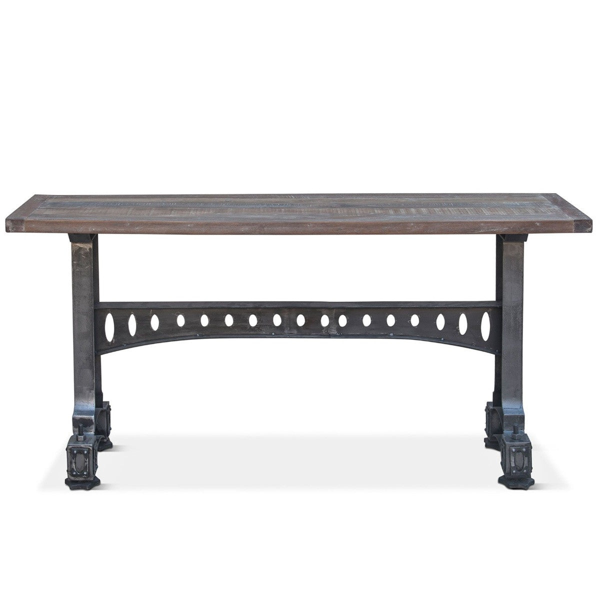 Industrial Barn Iron and Reclaimed Wood Console Table 66"