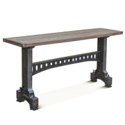 Industrial Barn Iron and Reclaimed Wood Console Table 66"