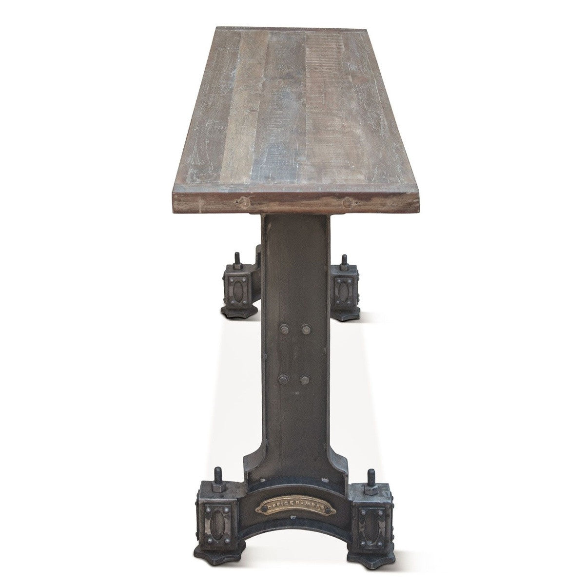 Industrial Barn Iron and Reclaimed Wood Console Table 66"