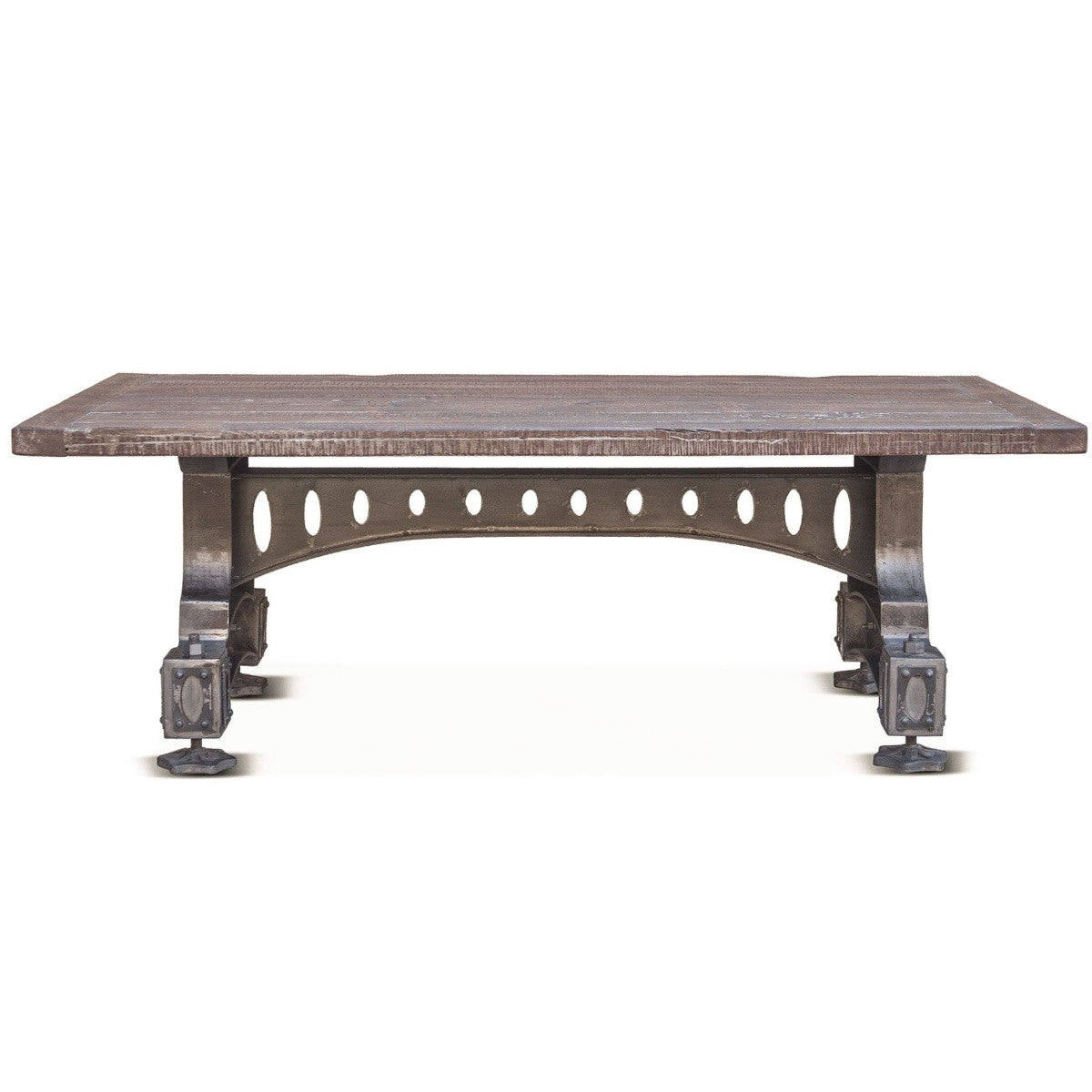 Industrial Barn Iron and Reclaimed Wood Coffee Table 53"