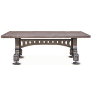 Industrial Barn Iron and Reclaimed Wood Coffee Table 53"