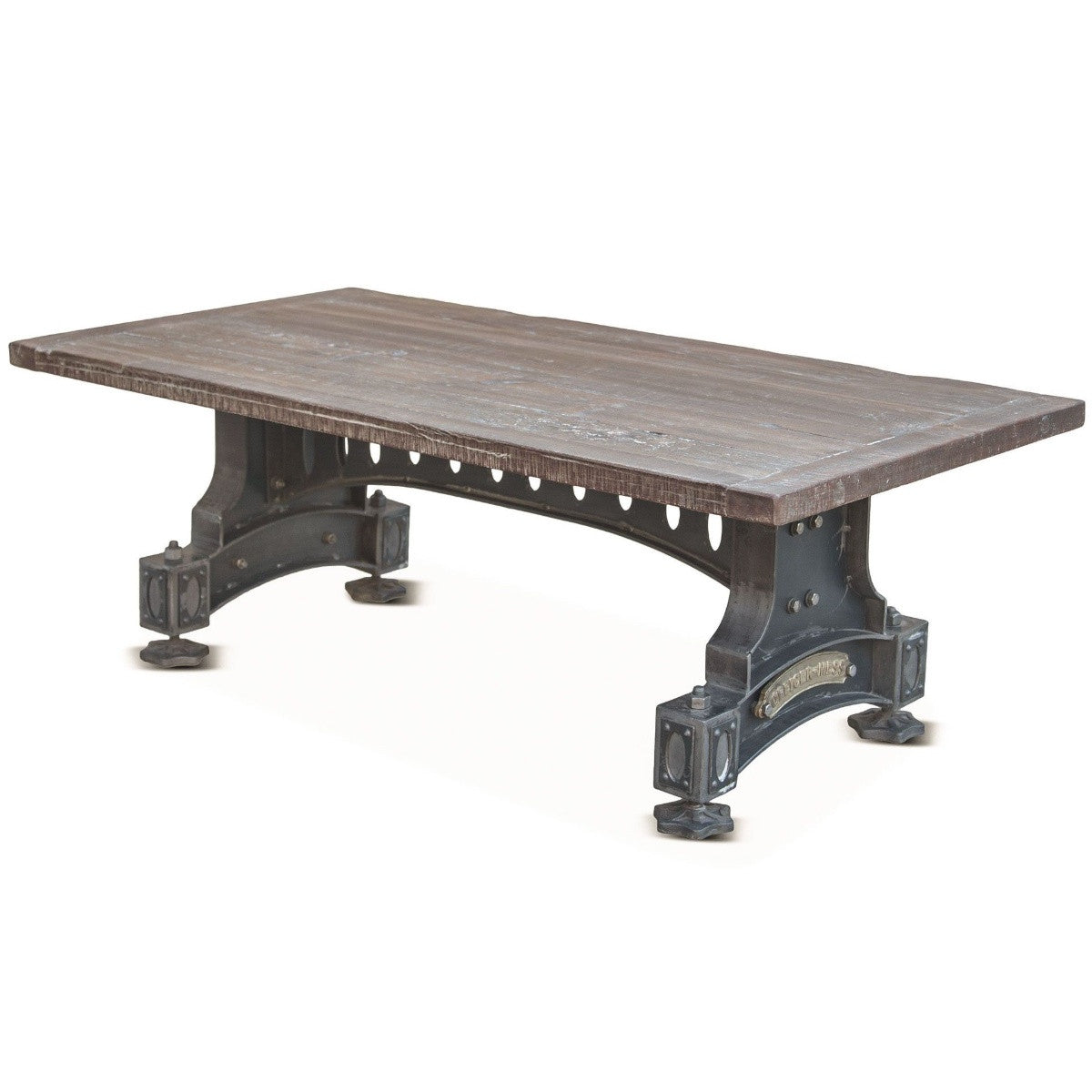 Industrial Barn Iron and Reclaimed Wood Coffee Table 53"