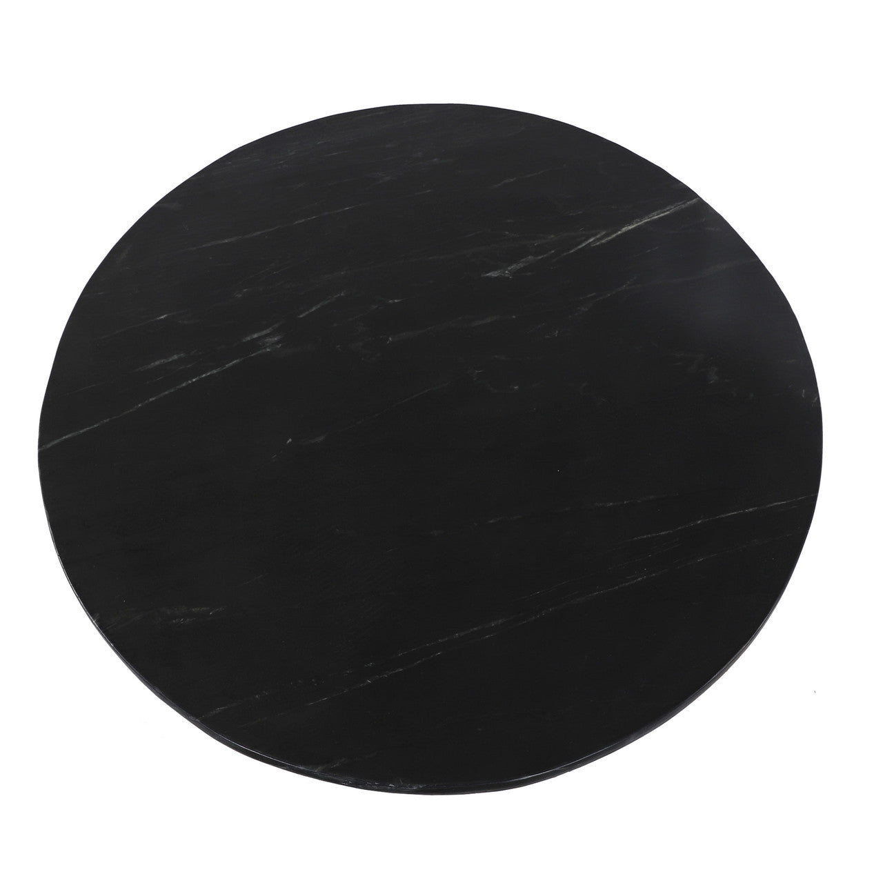 Palm Springs 48" Round Dining Table with Black Marble and Gold Base