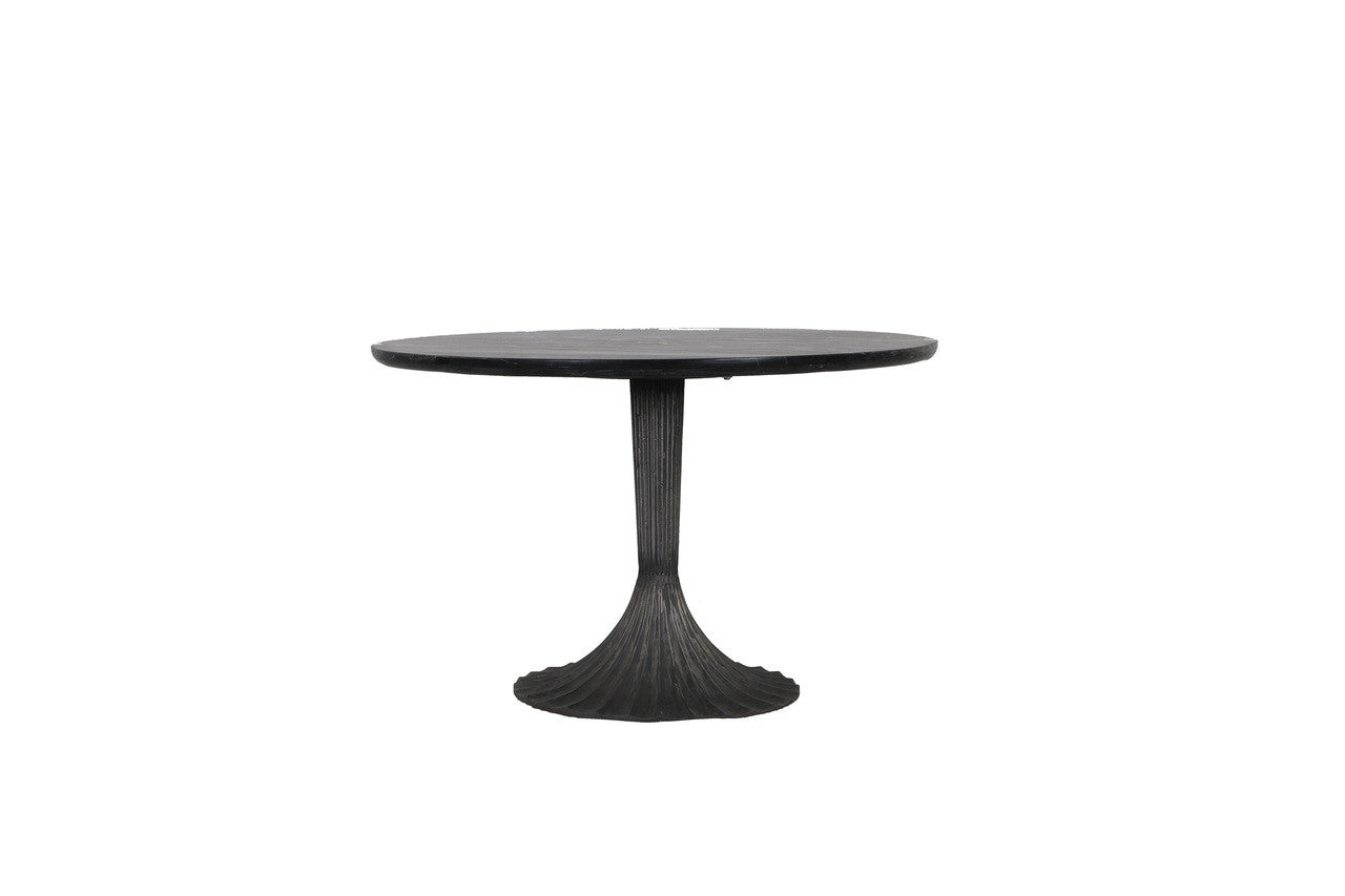 Palm Springs 48" Round Dining Table with Black Marble and Gold Base