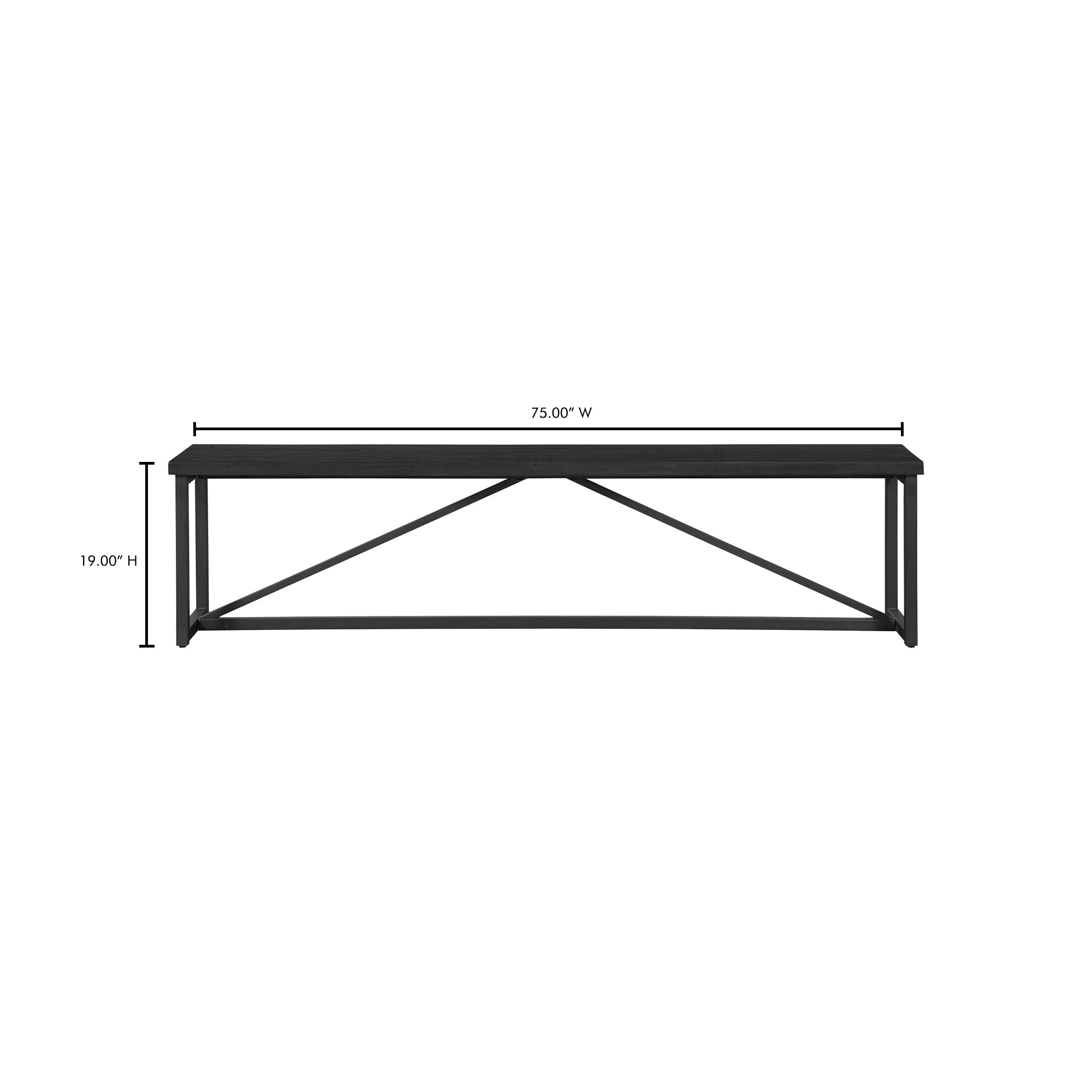 Sierra Bench Black by Moe's Home Collection - view 8