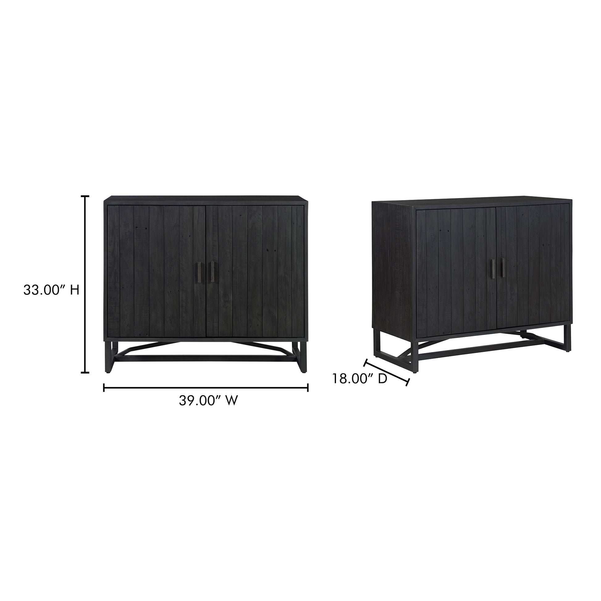 Sierra 2 Door Cabinet Black by Moe's Home Collection - view 9