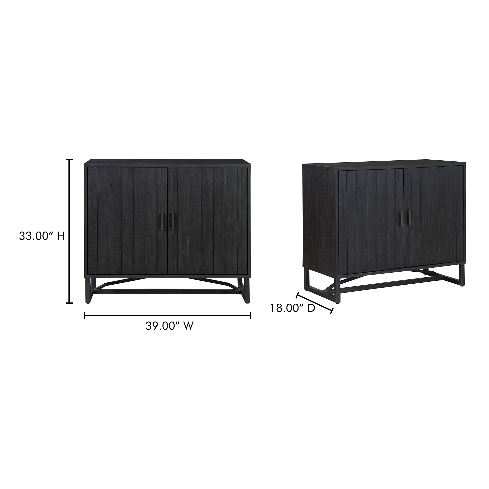 Sierra 2 Door Cabinet Black by Moe's Home Collection - view 9