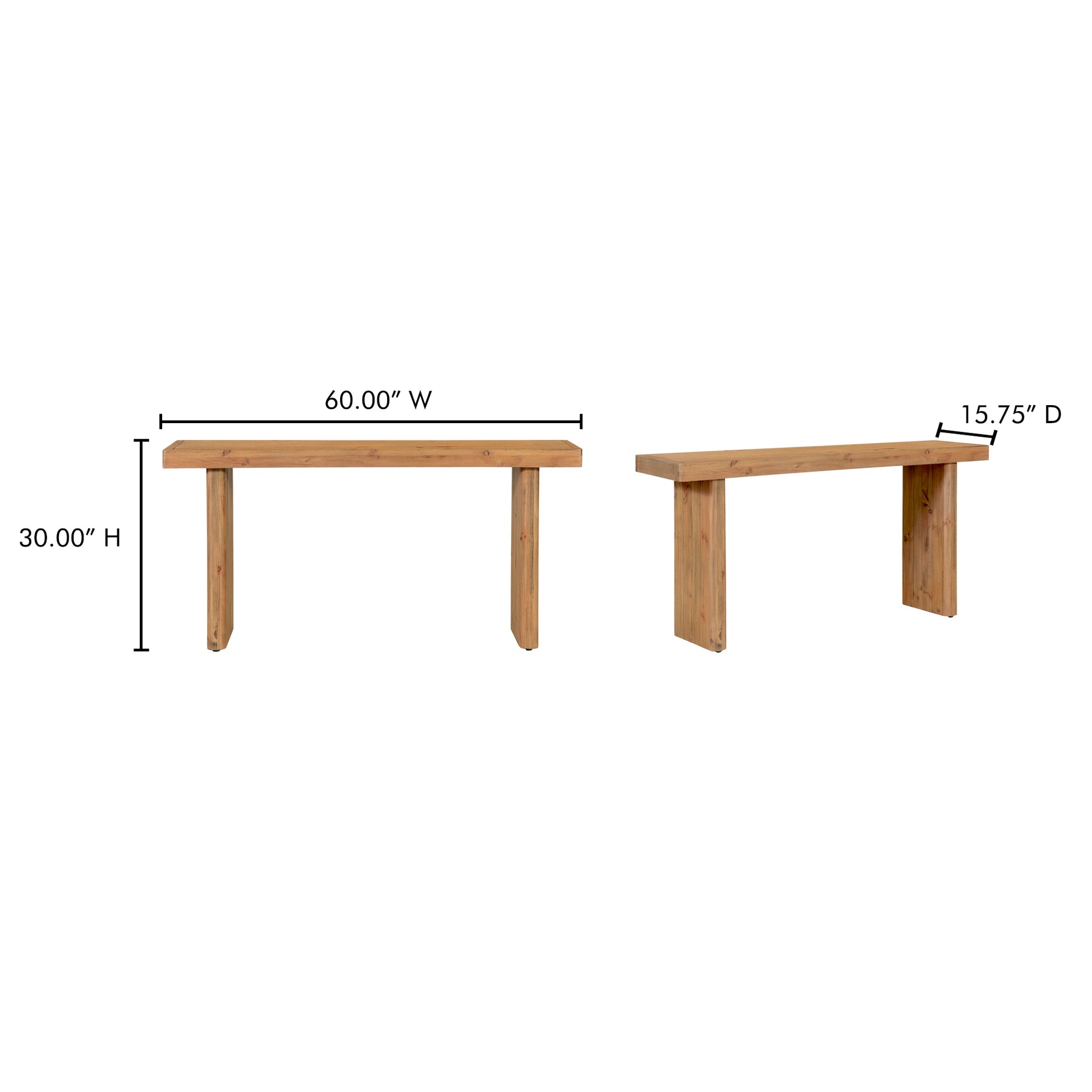 Monterey Console Table Rustic Blonde by Moe's Home Collection - view 4