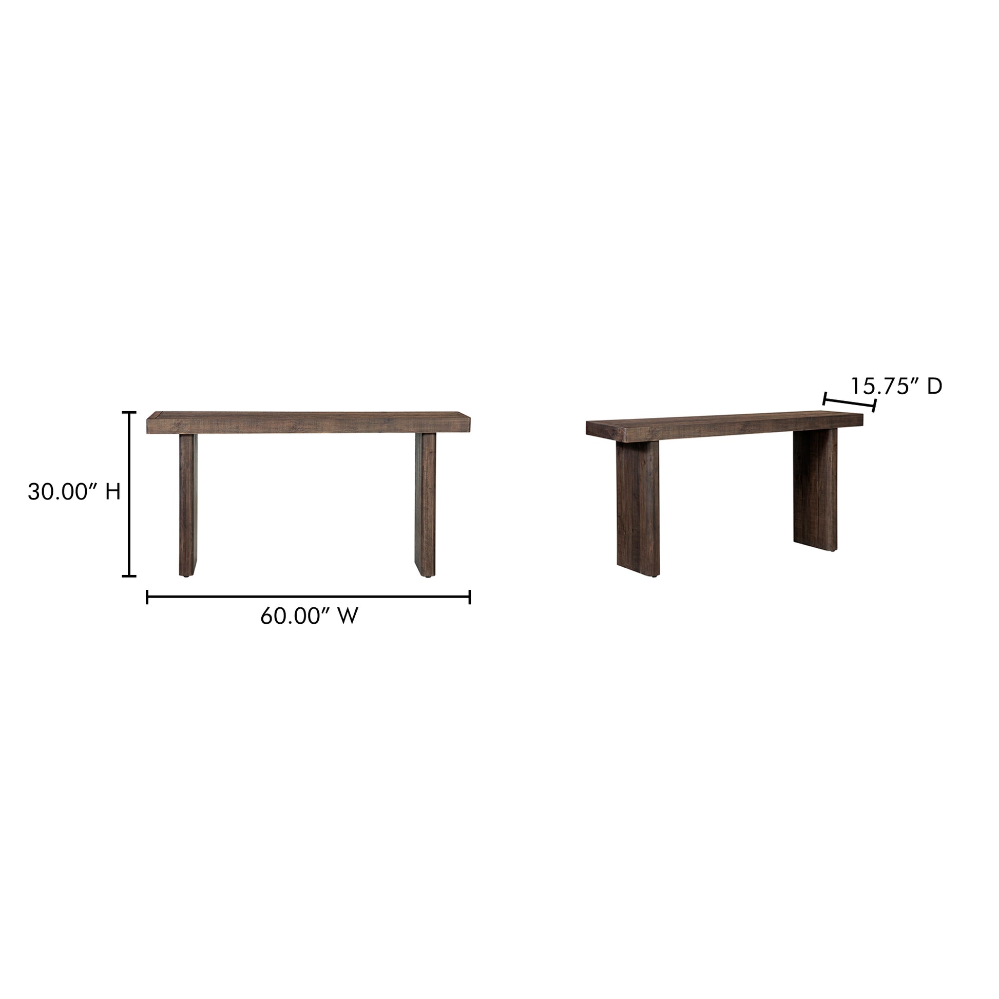 Monterey Console Table Aged Brown by Moe's Home Collection - view 4