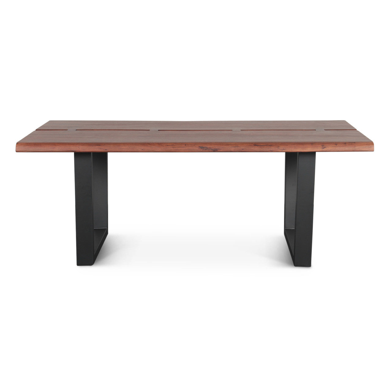 Reed 79" Dining Table in Light Sequoia with Gunmetal Legs