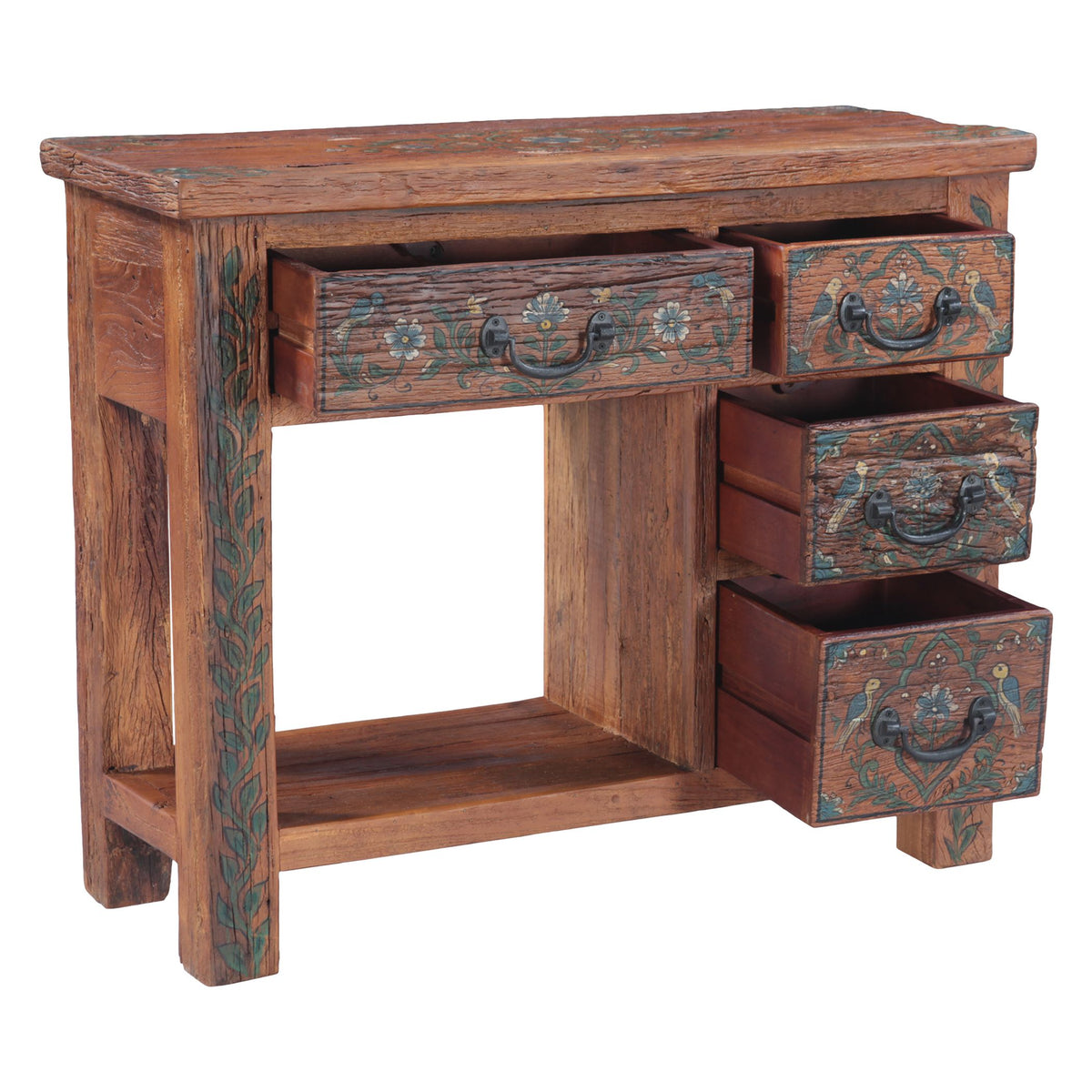 Rustic Roots 36" Hand Painted Console Table with Four Drawers - image 3