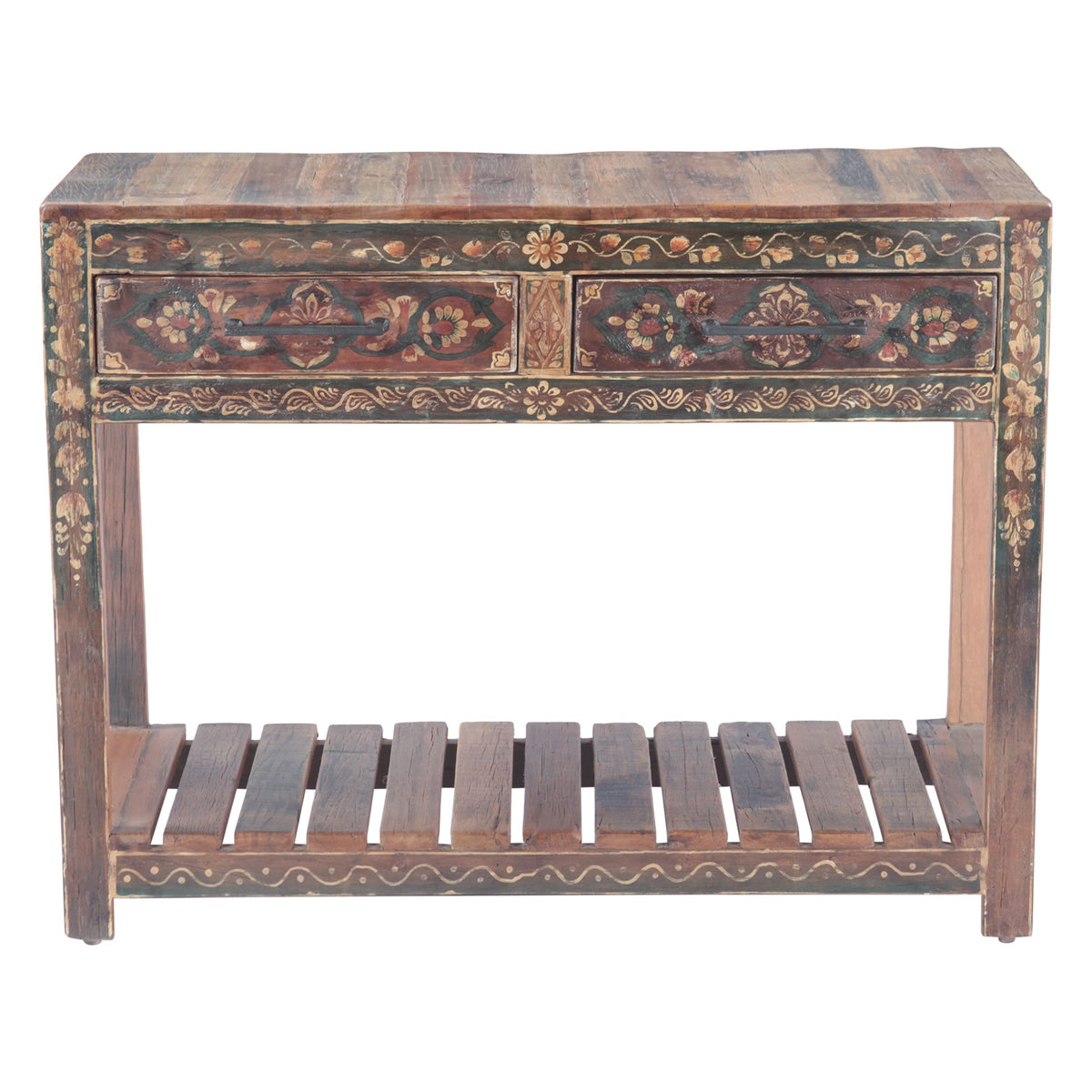 Rustic Roots 40" Hand Painted Console Table with Two Drawers - image 2