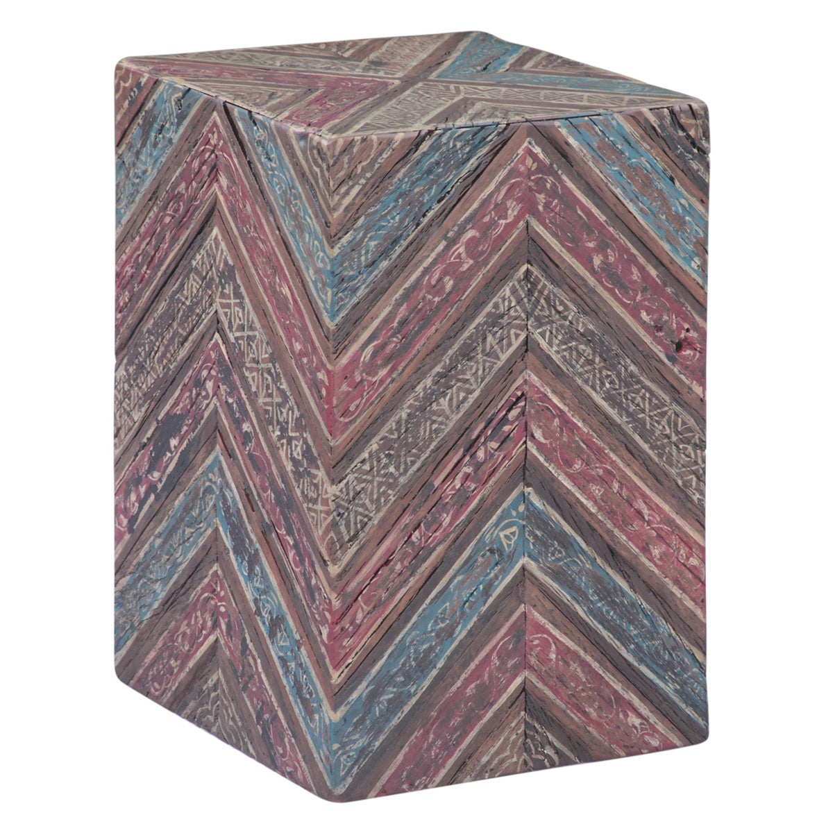 Rustic Roots 12" Hand Painted Drum Side Table - image 4