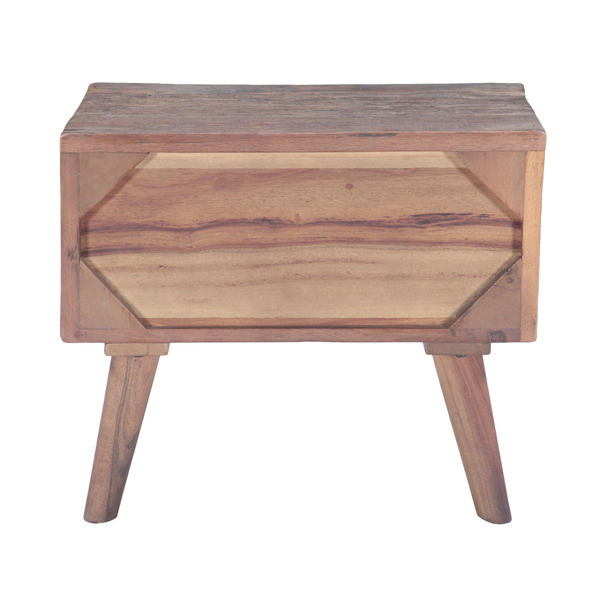 Rustic Roots 22" Hand Painted Square Side Table with Two Drawers - image 4
