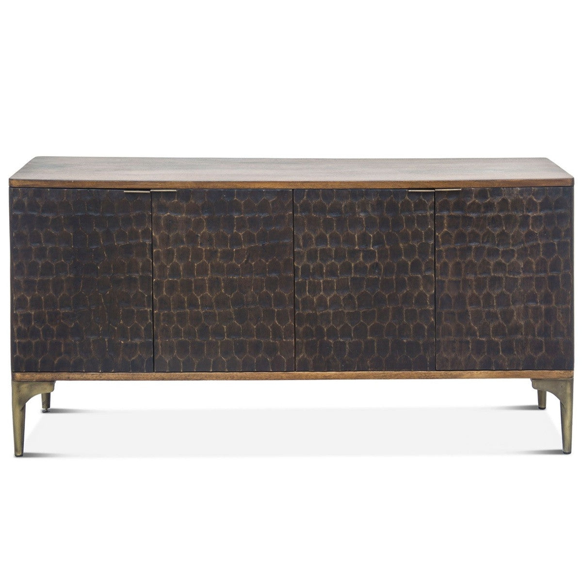 Anna Modern Solid Wood 4 Door Sideboard 66"
