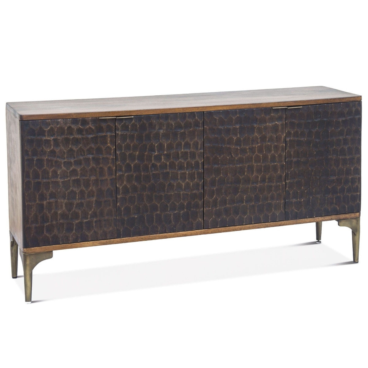 Anna Modern Solid Wood 4 Door Sideboard 66"