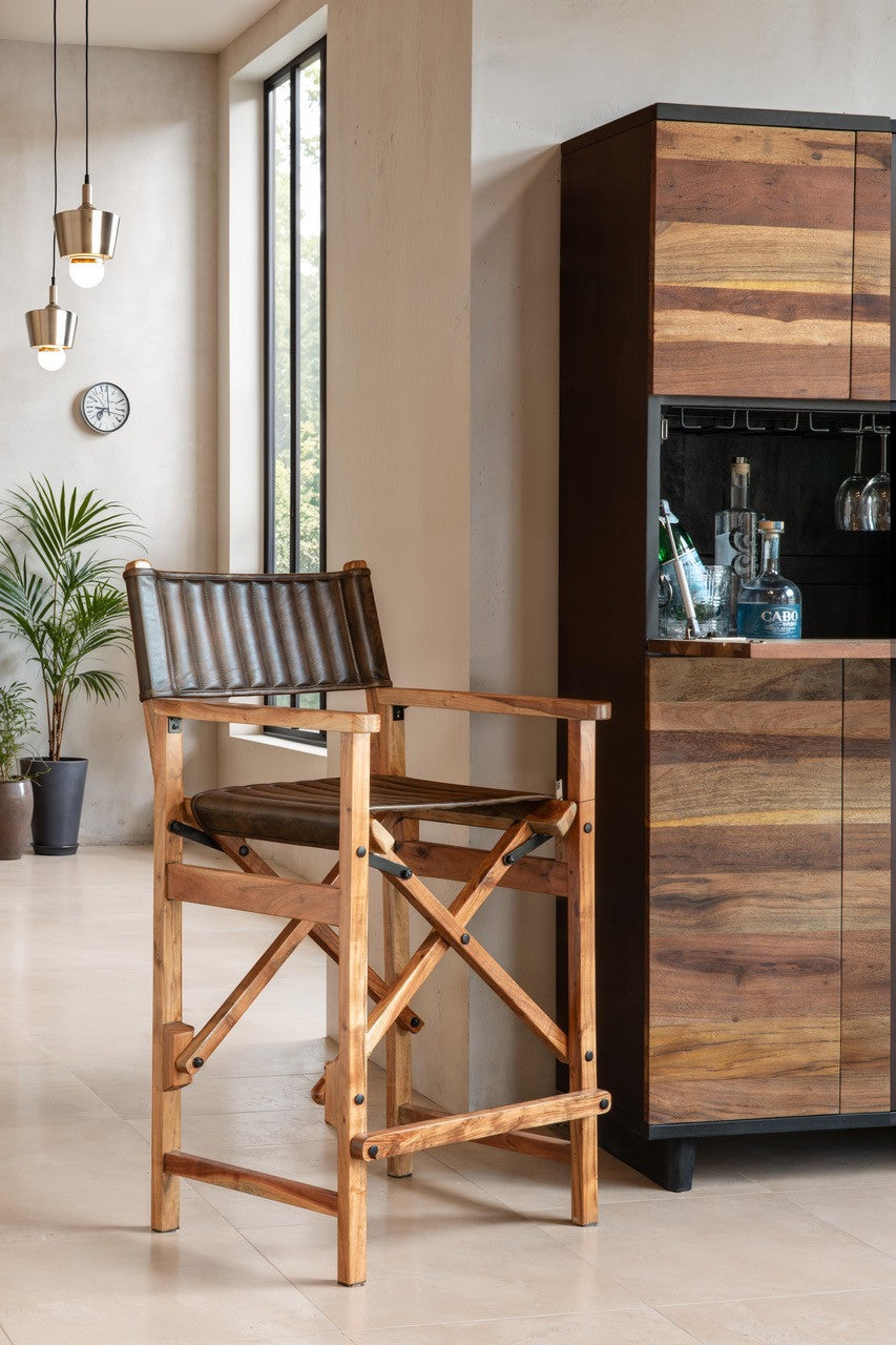 Santa Fe 72" Bar Cabinet in Natural Saal Wood