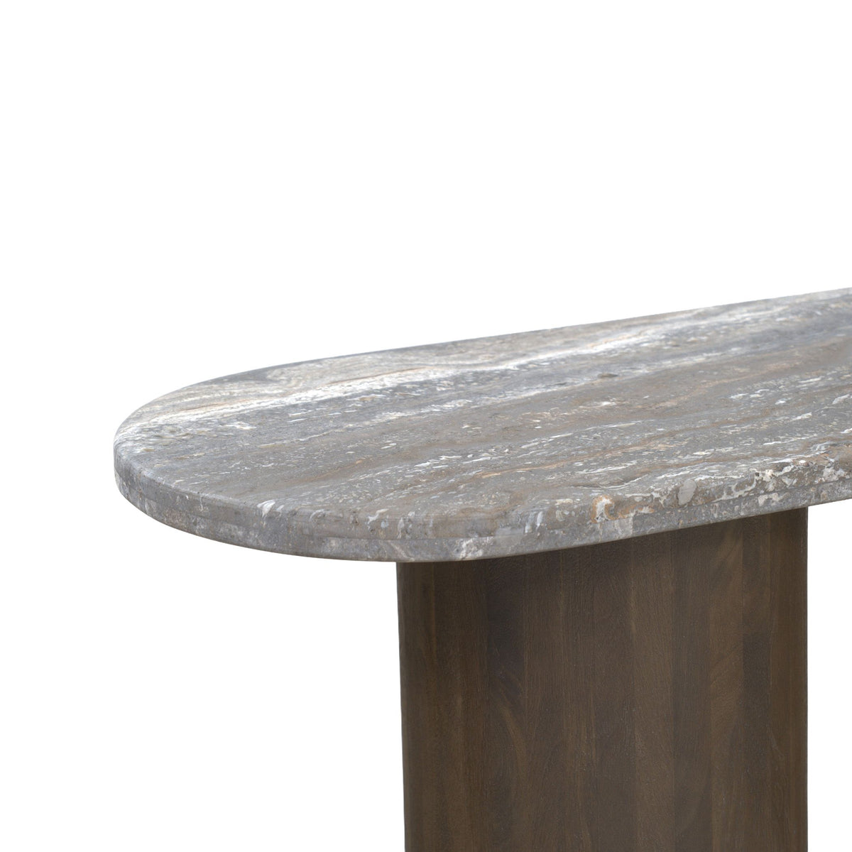 San Juan 55" Console Table in Royal Brown with Gray Travertine - image 2