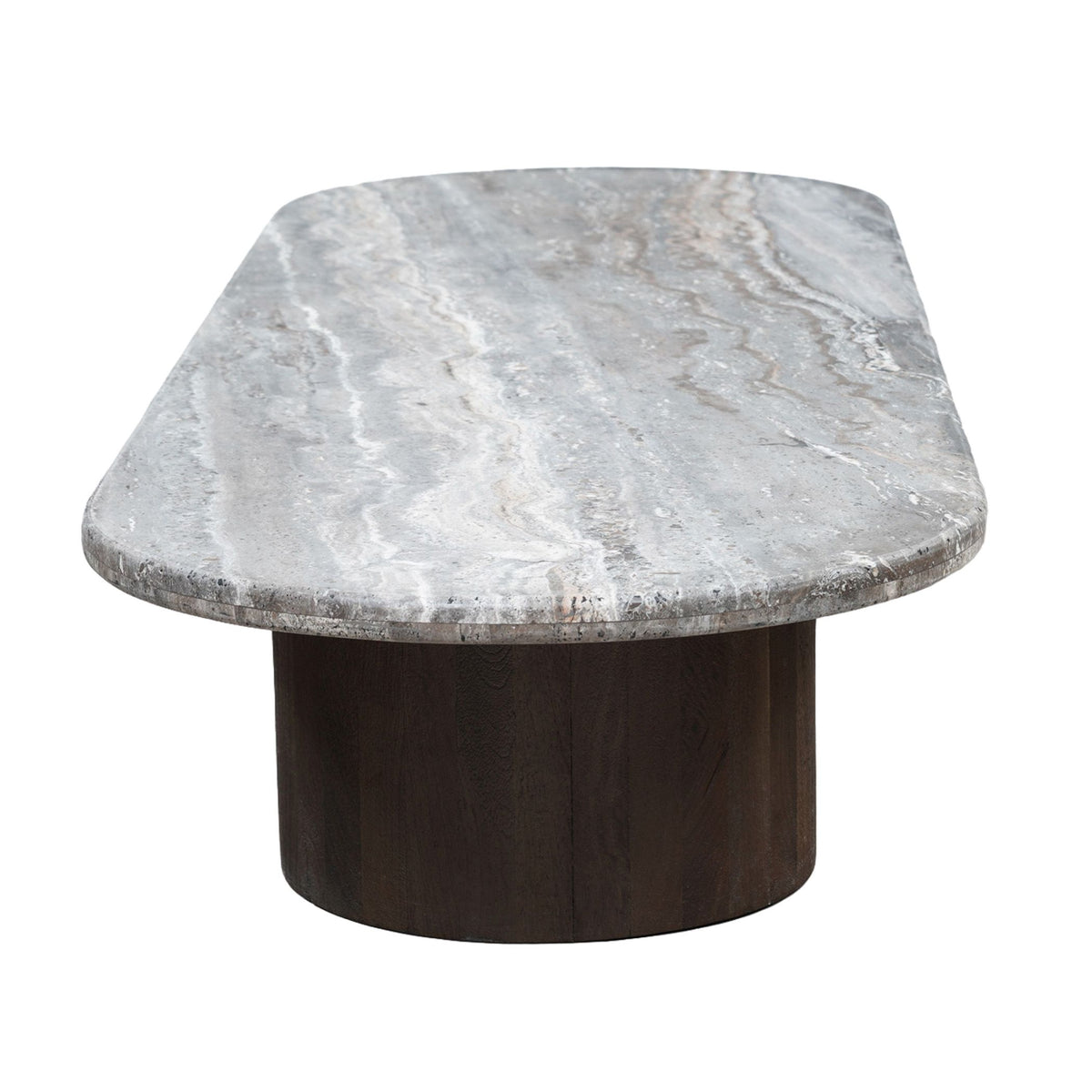 San Juan 75" Coffee Table in Royal Brown with Gray Travertine - image 2