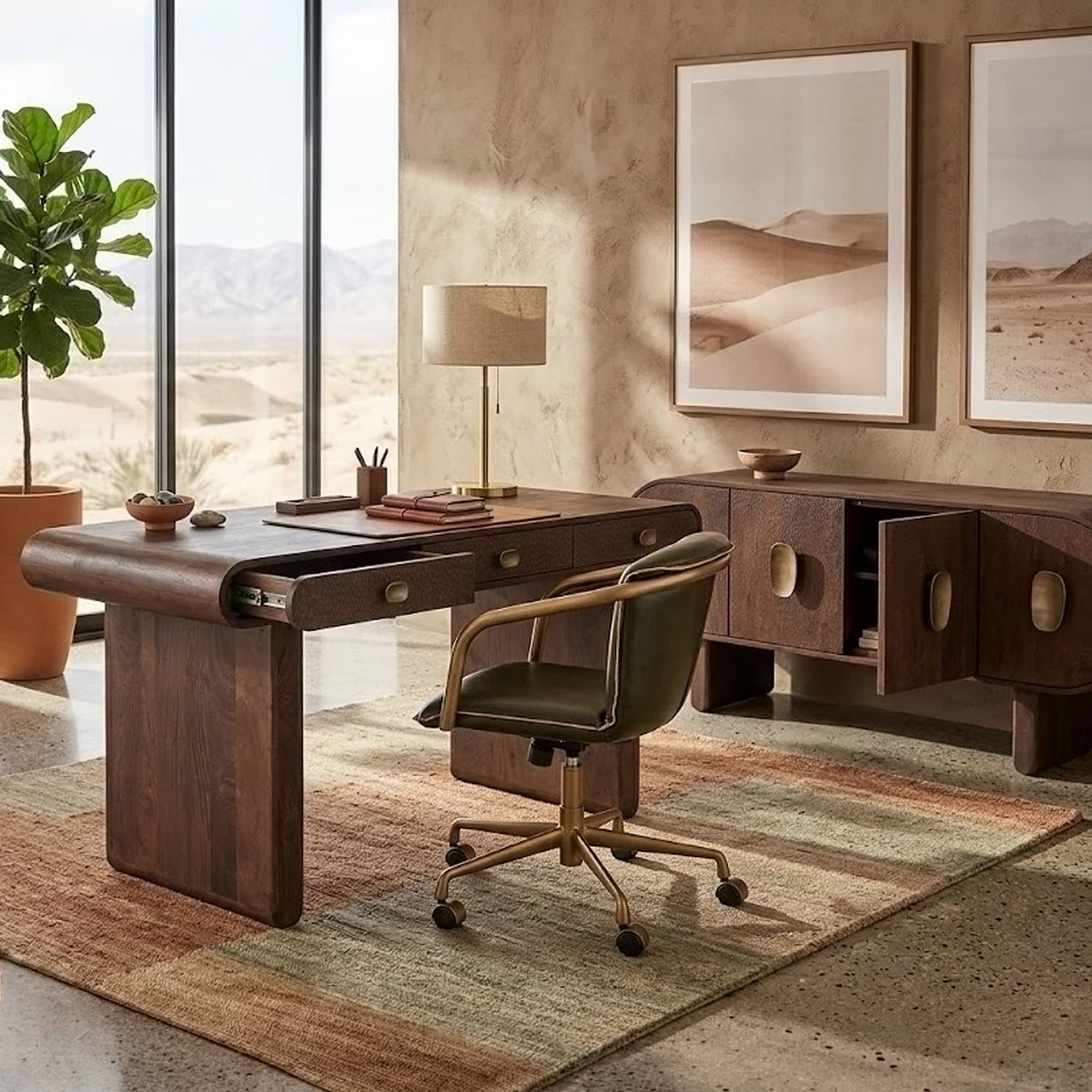 San Juan 59" Office Desk in Royal Brown - image 4