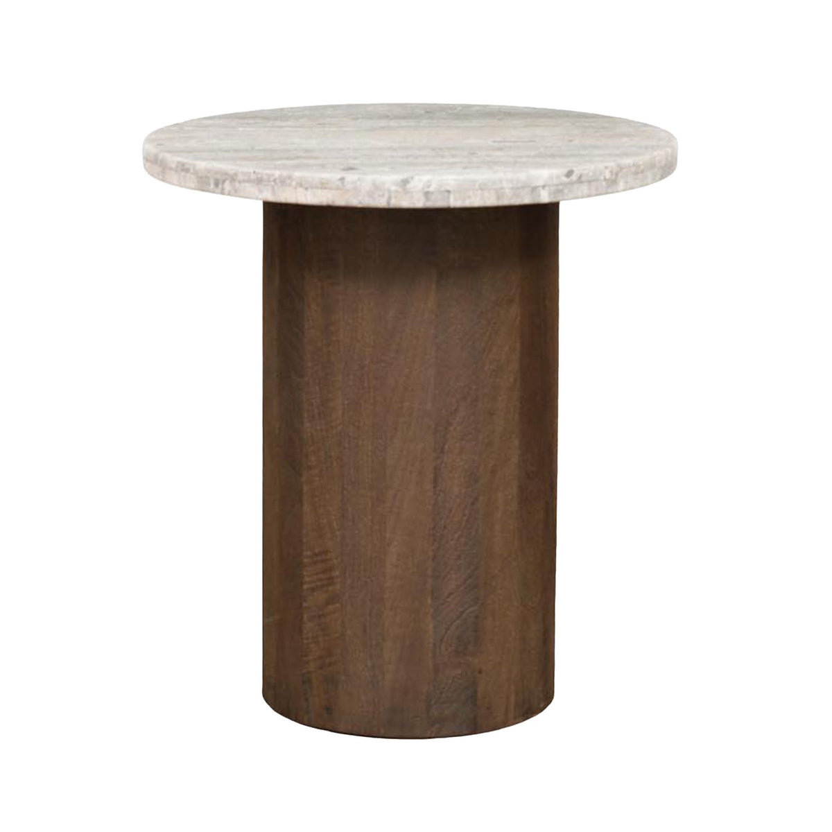 San Juan 20" Side Table in Royal Brown with Gray Travertine Top - image 3