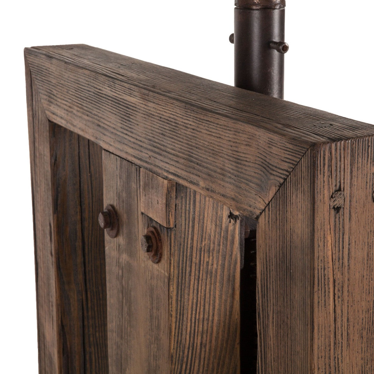 Industrial Crank Dining Table with Glass Top 79"