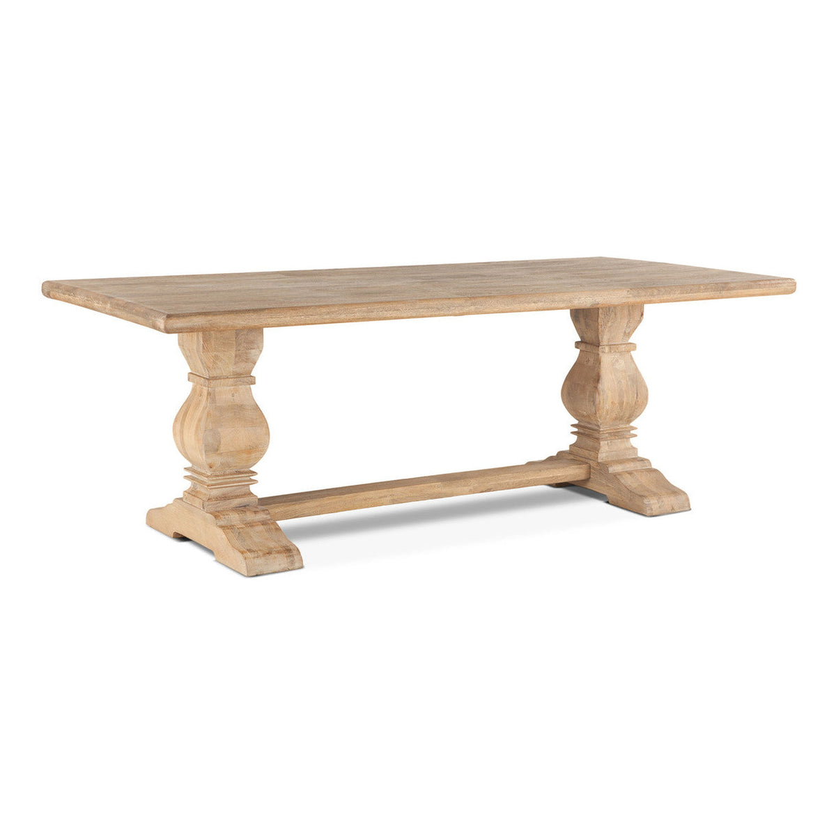 French Farmhouse Solid Wood Trestle Dining Table 72"