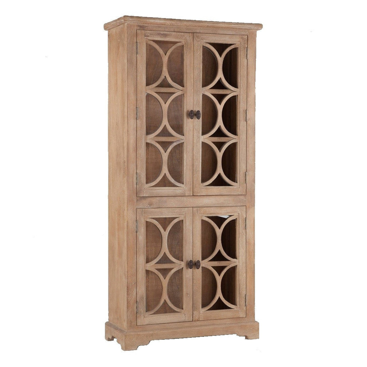 French Farmhouse Solid Wood 2 Door Display Cabinet