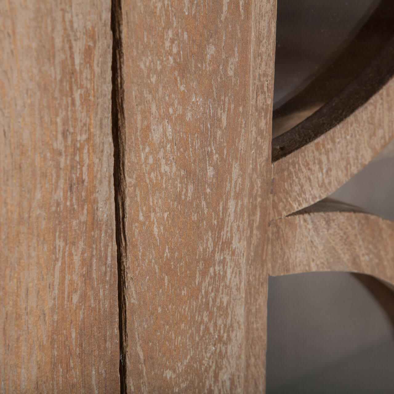 French Farmhouse Solid Wood Glass Door Curio Display Cabinet