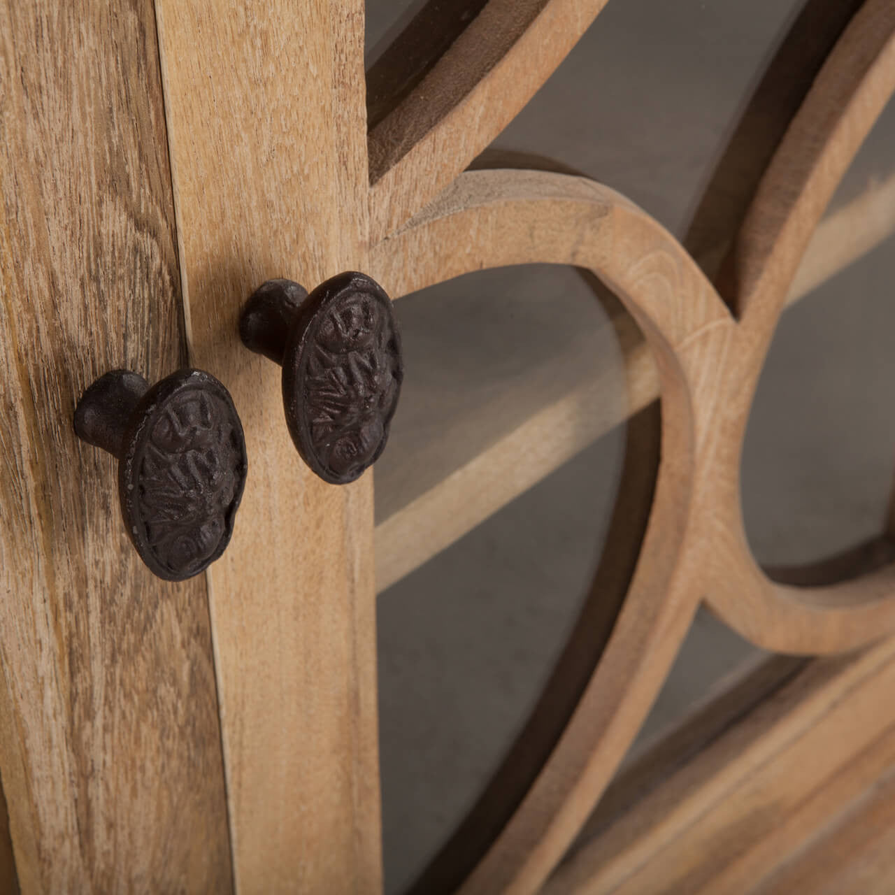 French Farmhouse Solid Wood 4 Door Media Cabinet