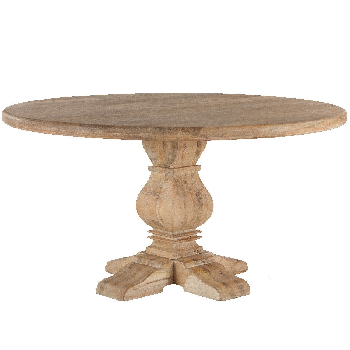 French Farmhouse Trestle Round Dining Table  60"